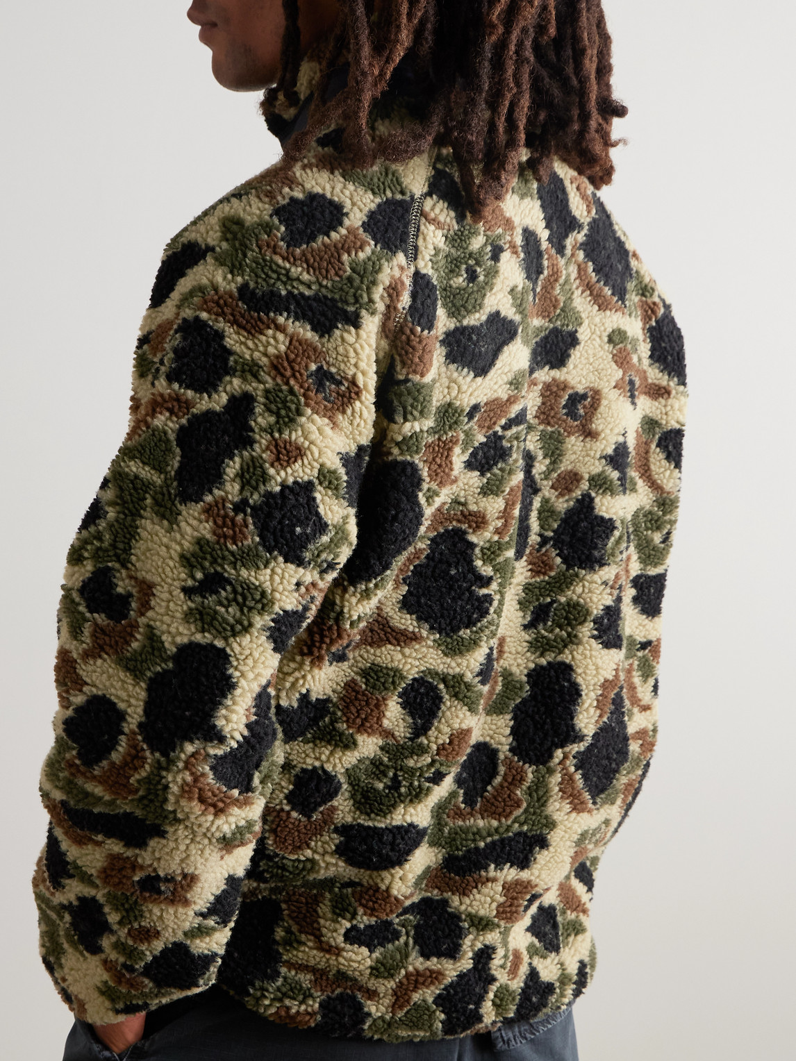 Carhartt Prentis Shell-trimmed Camouflage-print Fleece Jacket In Multi