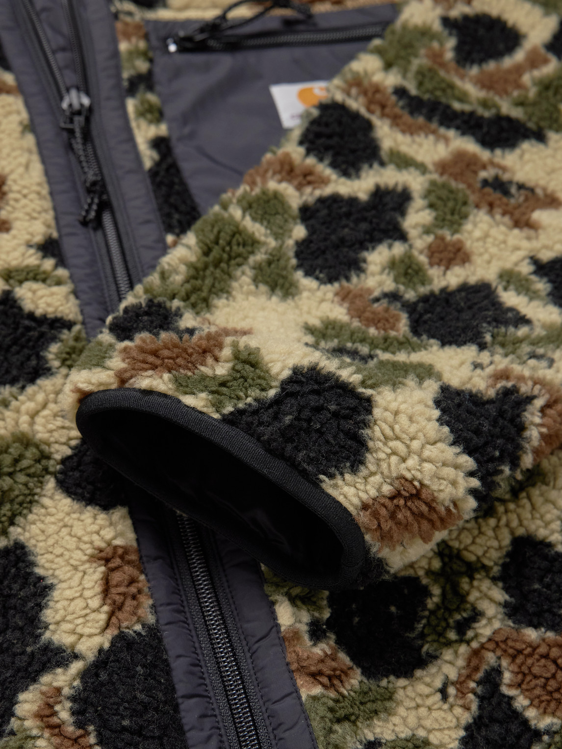 Carhartt Prentis Shell-trimmed Camouflage-print Fleece Jacket In Multi