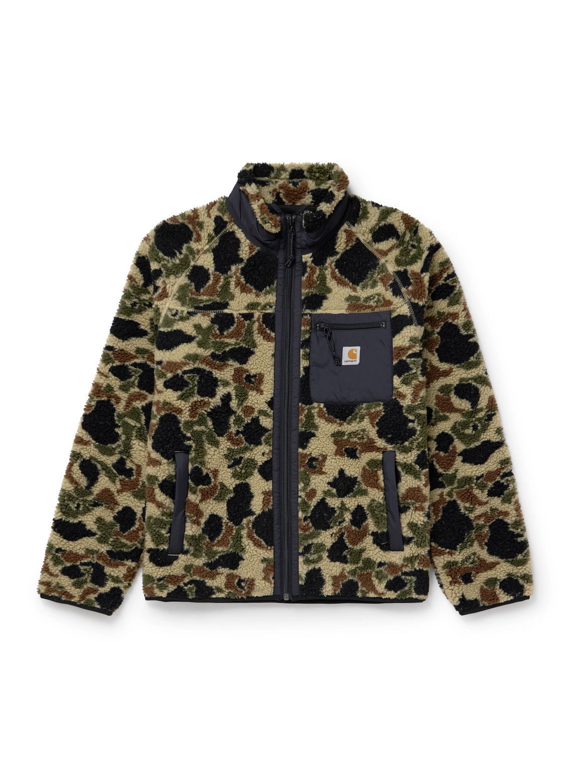 Carhartt Prentis Shell-trimmed Camouflage-print Fleece Jacket In Multi