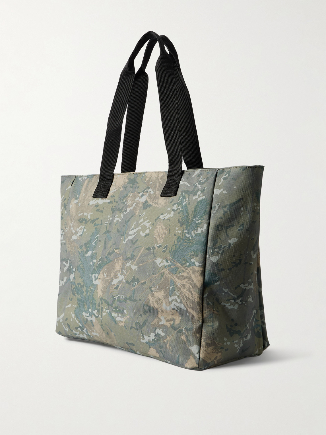 Carhartt Jake Webbing-trimmed Logo-appliquéd Camouflage-print Canvas Tote Bag In Green