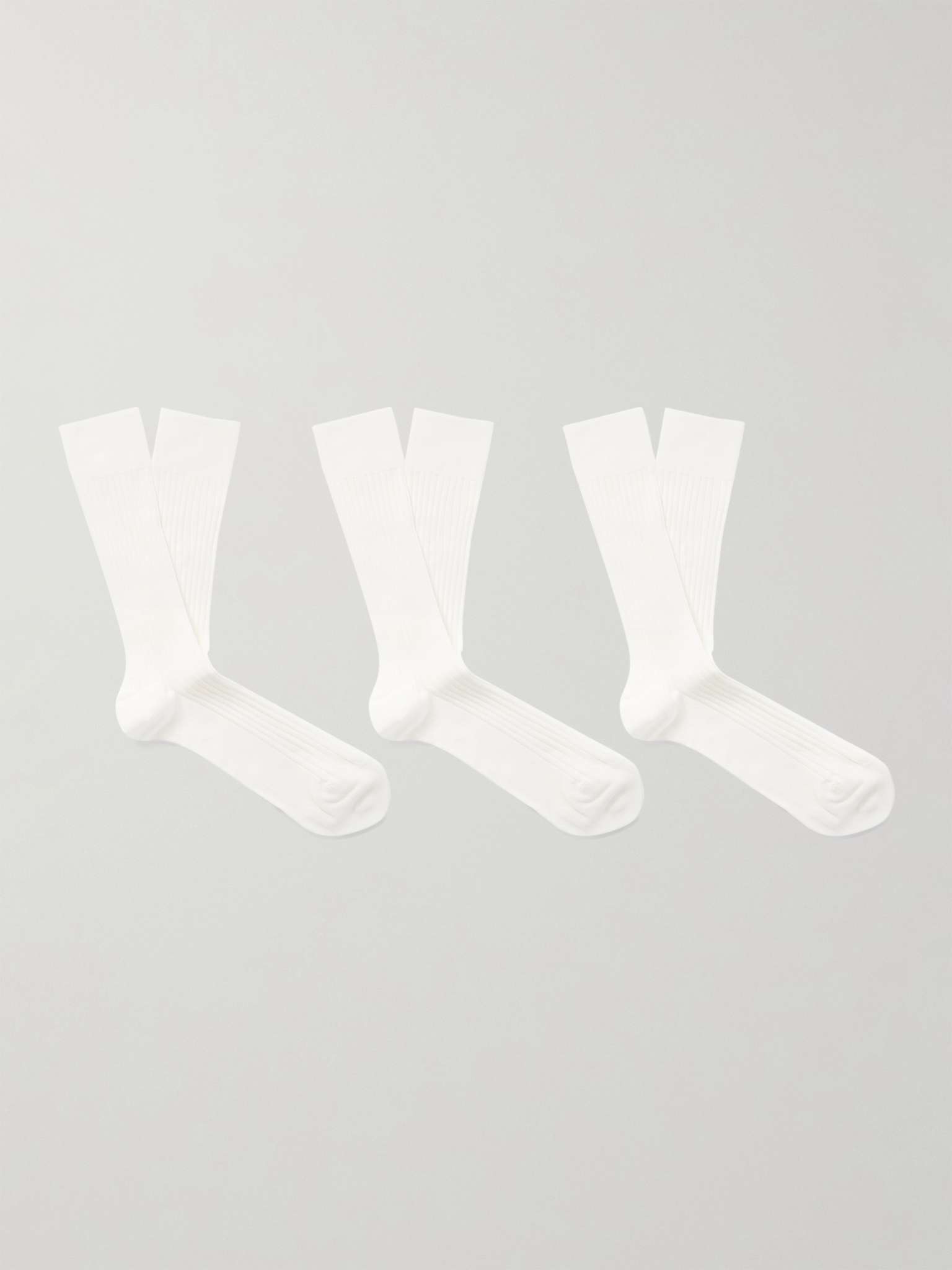 Set aus drei Paar Socken aus einer Baumwollmischung in Rippstrick