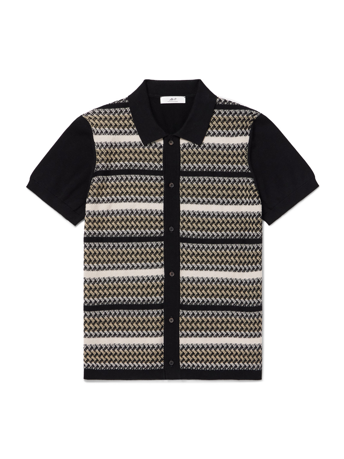 Striped Jacquard-Knit Organic Cotton Shirt