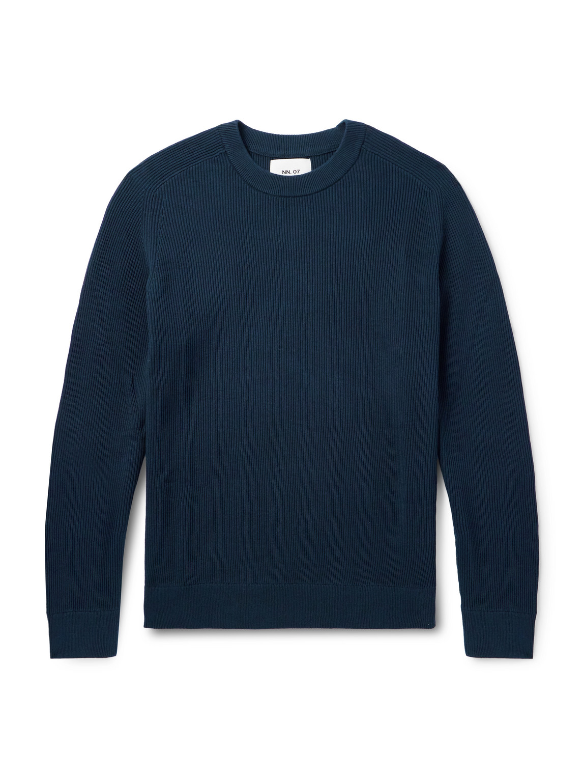 Nn07 Kevin 6600 Ribbed Organic Cotton Sweater In Blue
