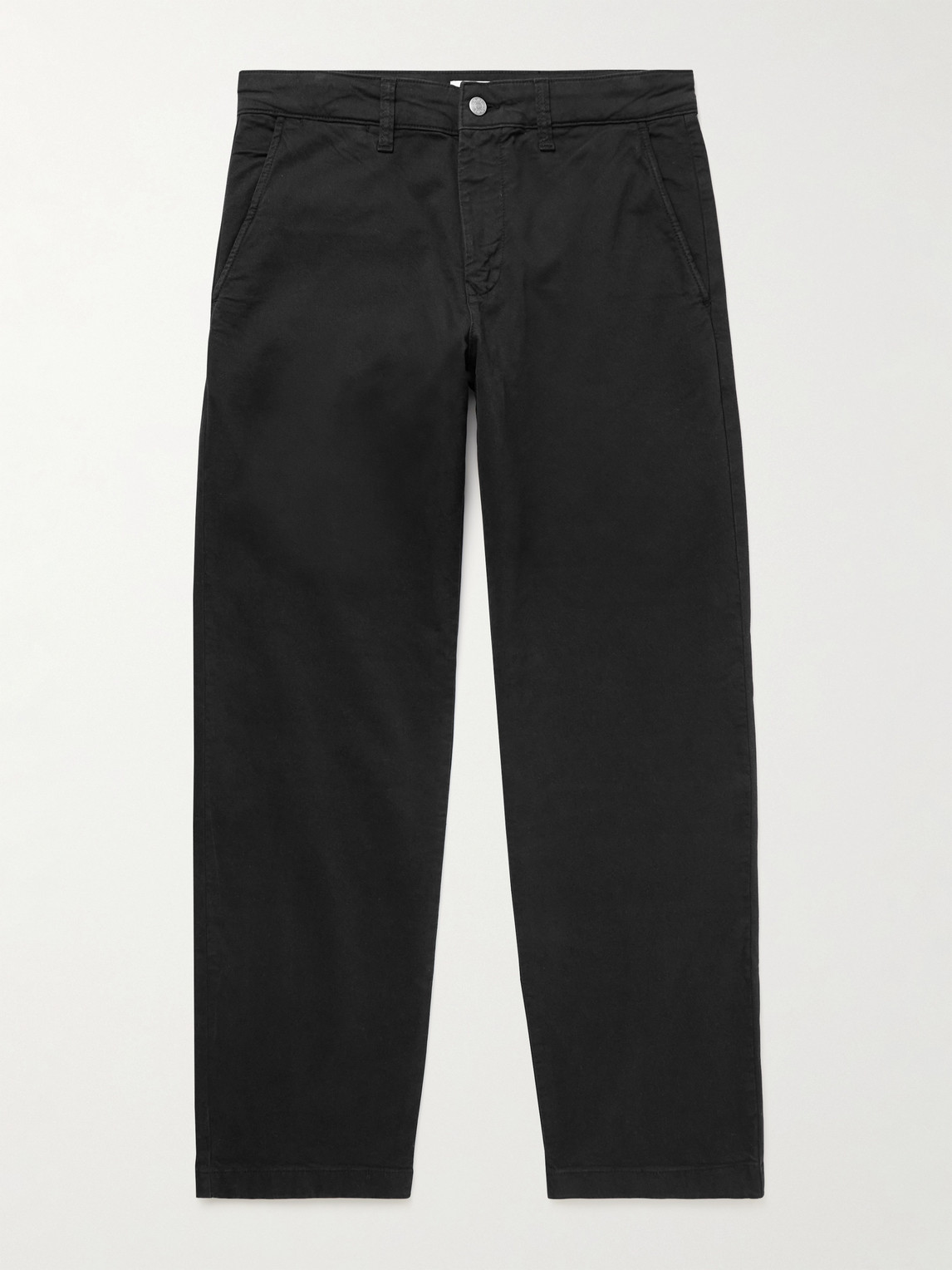 Nn07 Aden 1923 Straight-leg Organic Cotton-blend Twill Chinos In Black