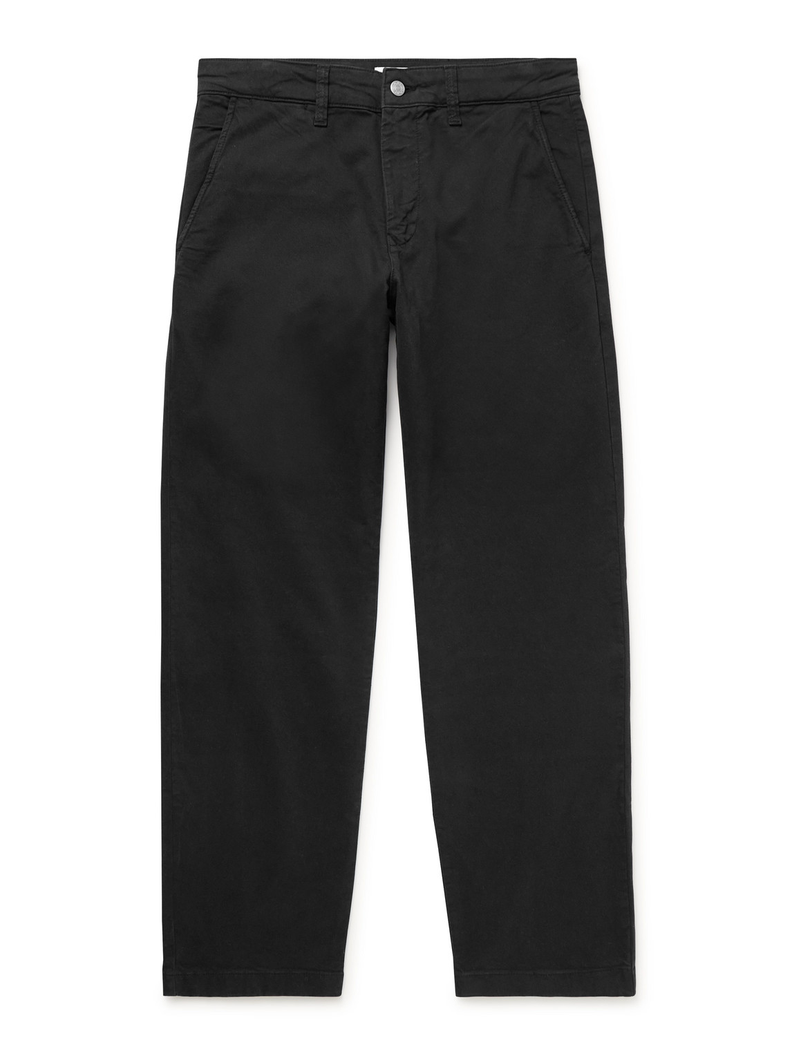 Nn07 Aden 1923 Straight-leg Organic Cotton-blend Twill Chinos In Black