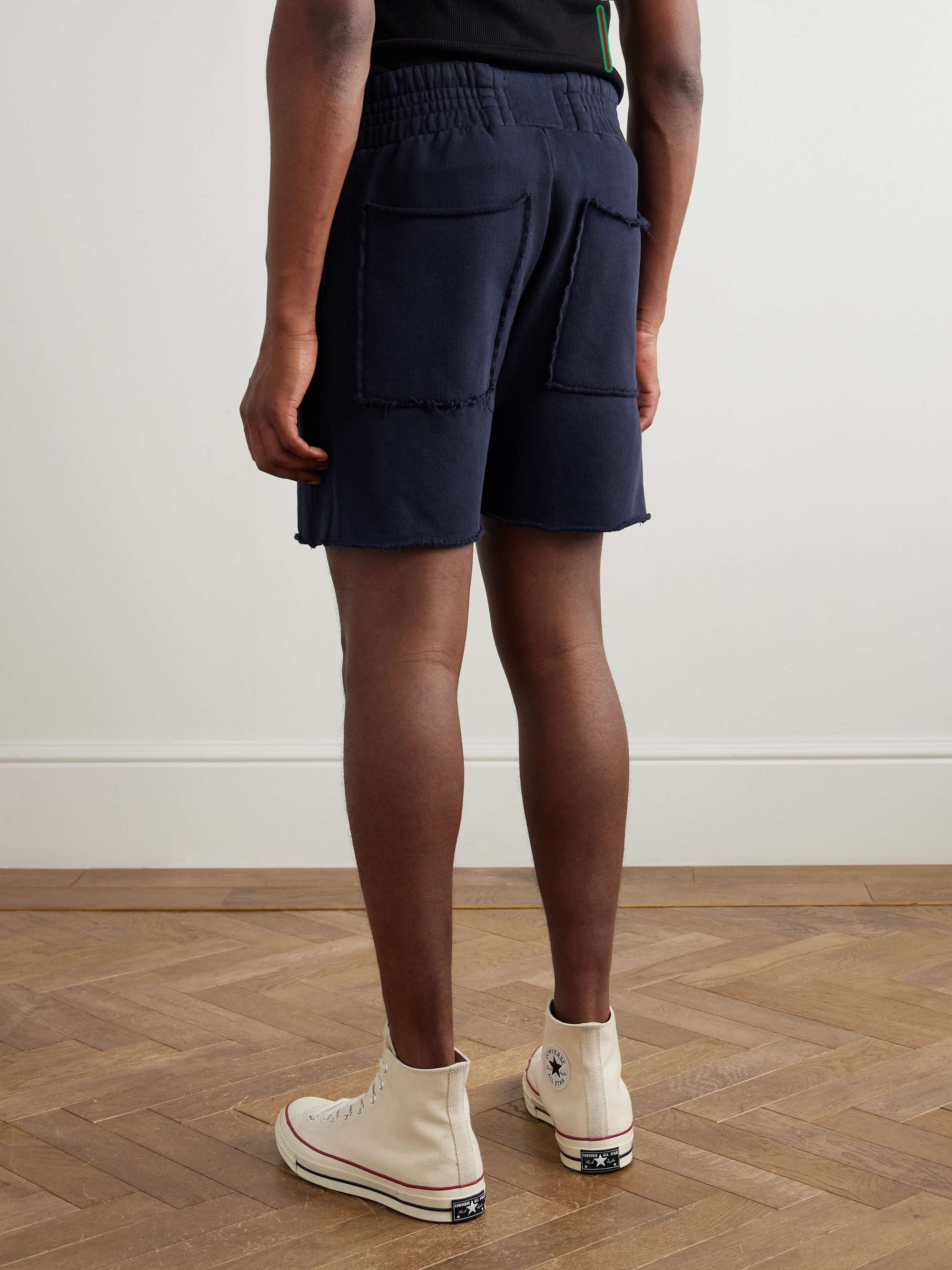 LES TIEN Garment-Dyed Fleece-Back Cotton-Jersey Drawstring Shorts