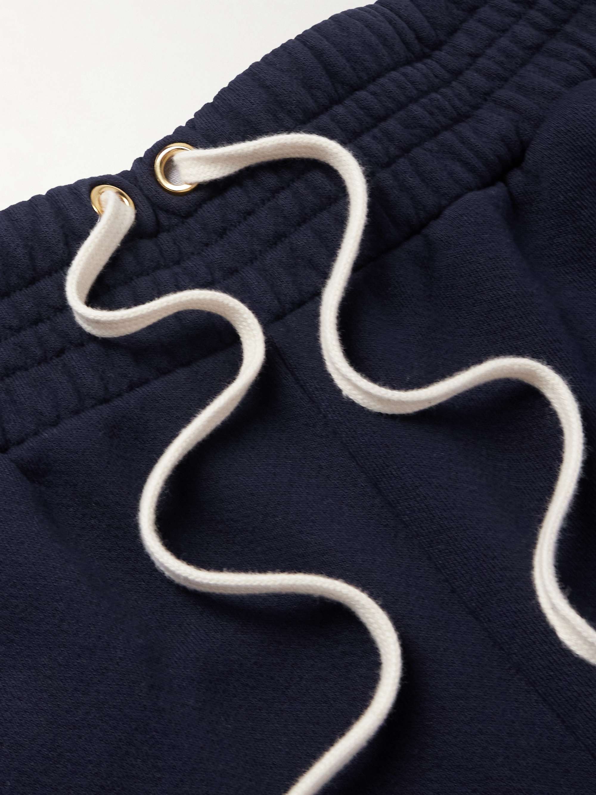 LES TIEN Garment-Dyed Fleece-Back Cotton-Jersey Drawstring Shorts