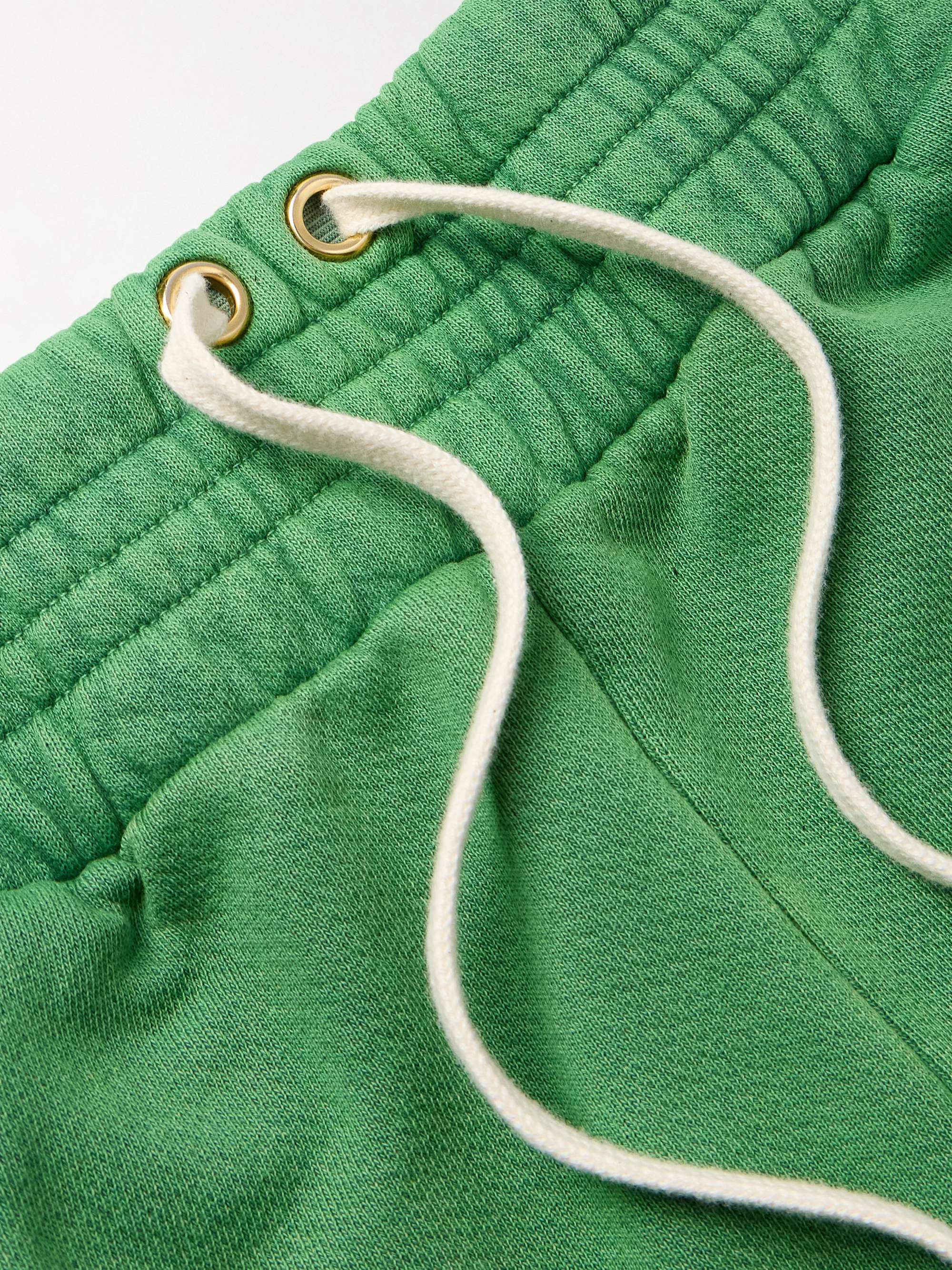 LES TIEN Yacht Straight-Leg Garment-Dyed Cotton-Jersey Drawstring Shorts