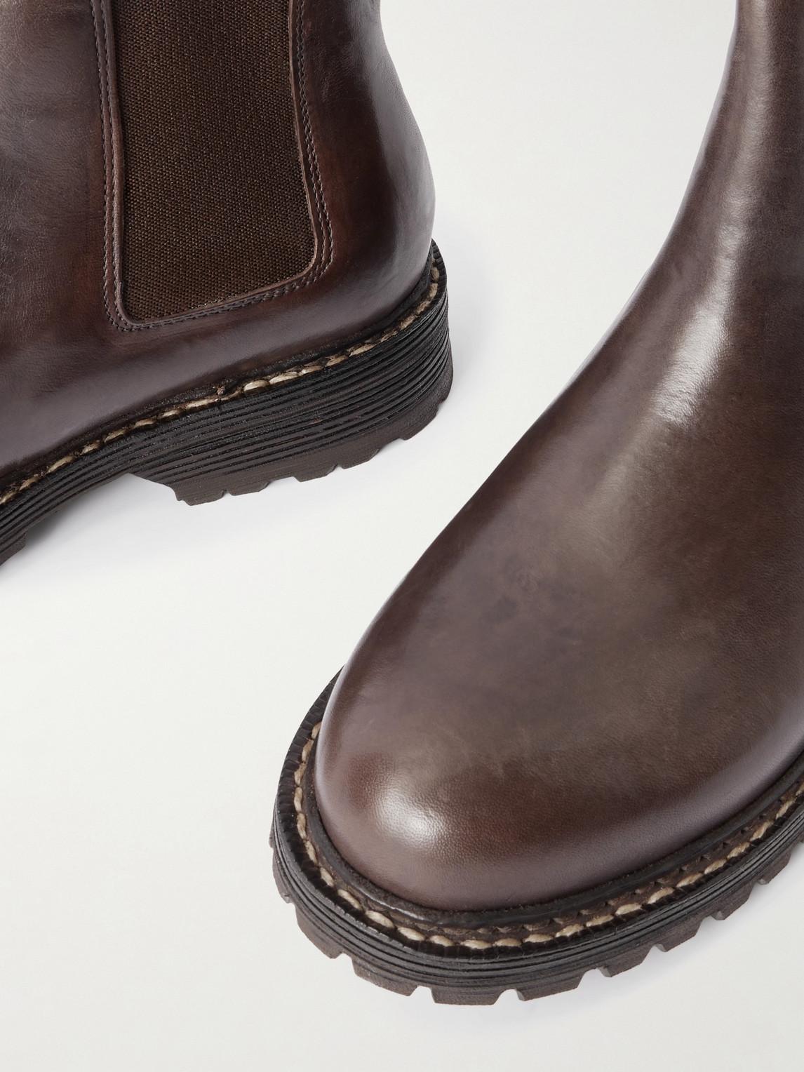 Visvim Gornergrat Mid-folk Leather Chelsea Boots In Brown