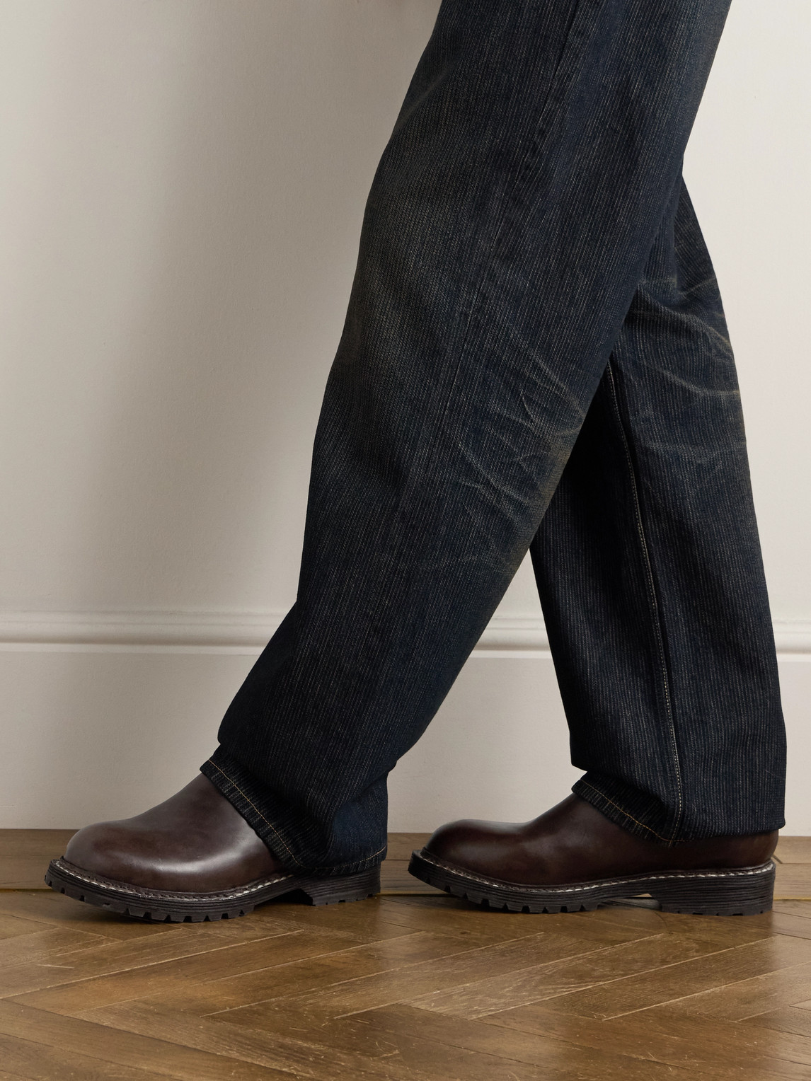 Visvim Gornergrat Mid-folk Leather Chelsea Boots In Brown