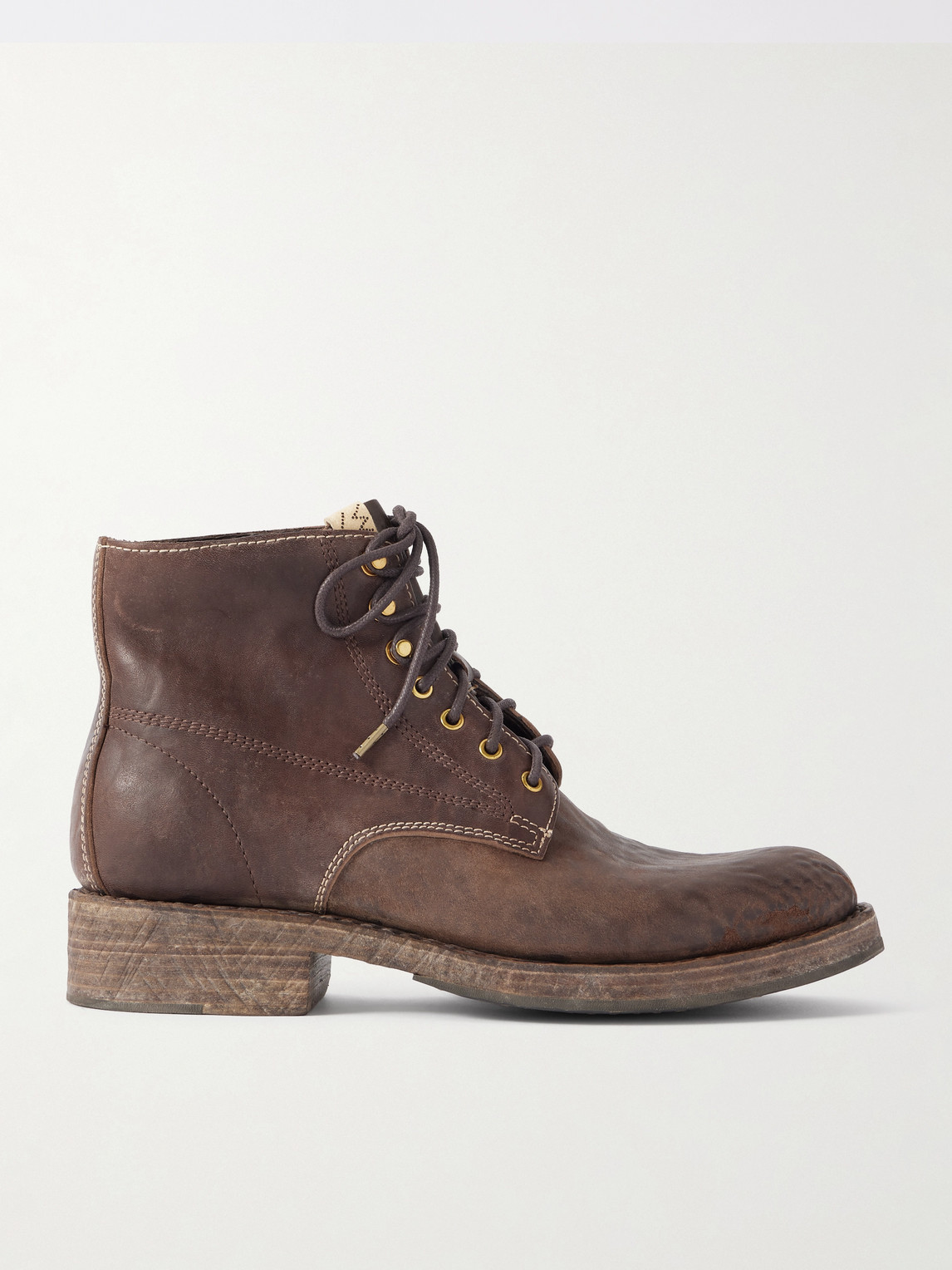 Visvim Virgil Distressed Leather Lace-Up Boots - Men
