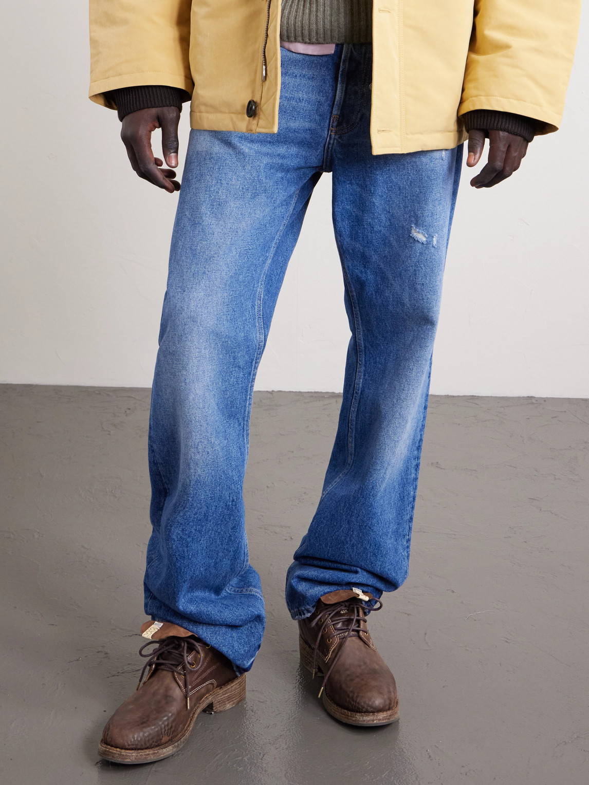 Visvim Virgil Distressed Leather Lace-up Boots In Multi