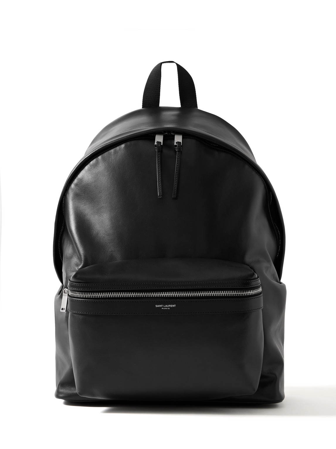 Saint Laurent City Leather Backpack In Black