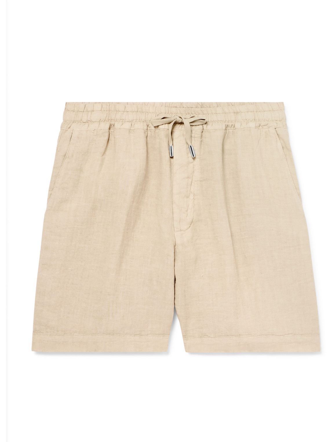 Altea Samuel Straight-leg Linen Drawstring Shorts In Neutrals