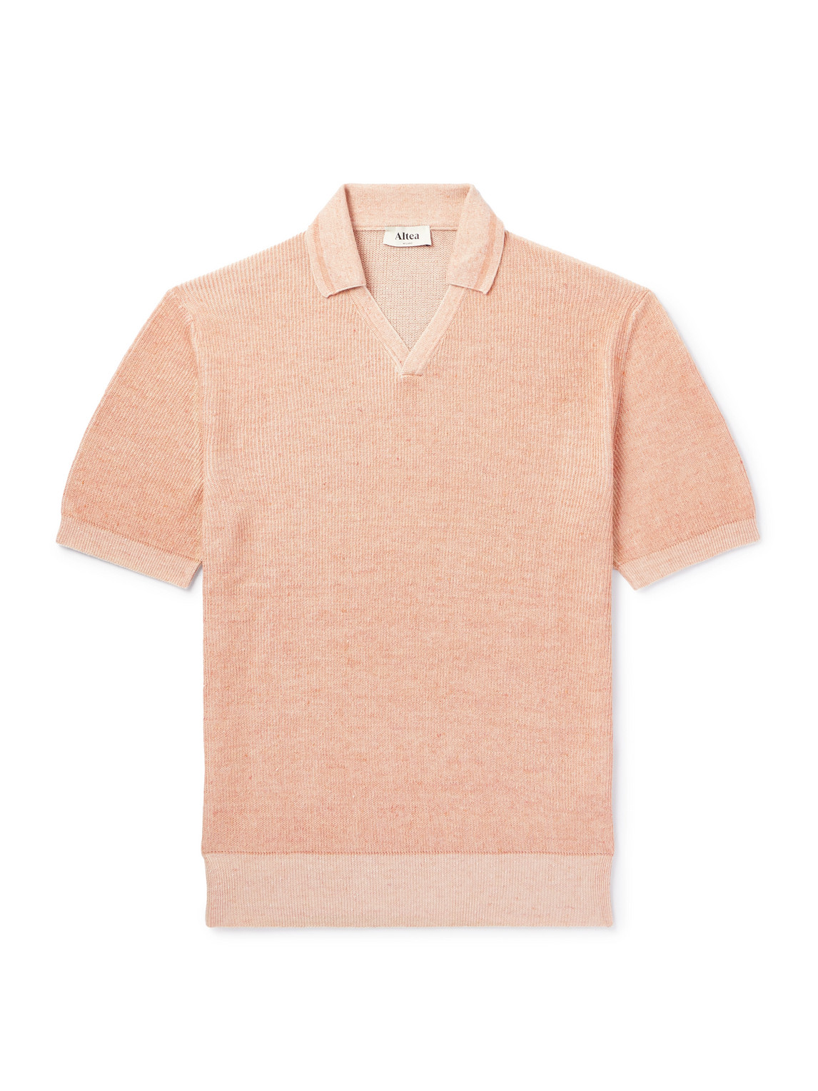 Slim-Fit Ribbed Linen and Cotton-Blend Polo Shirt