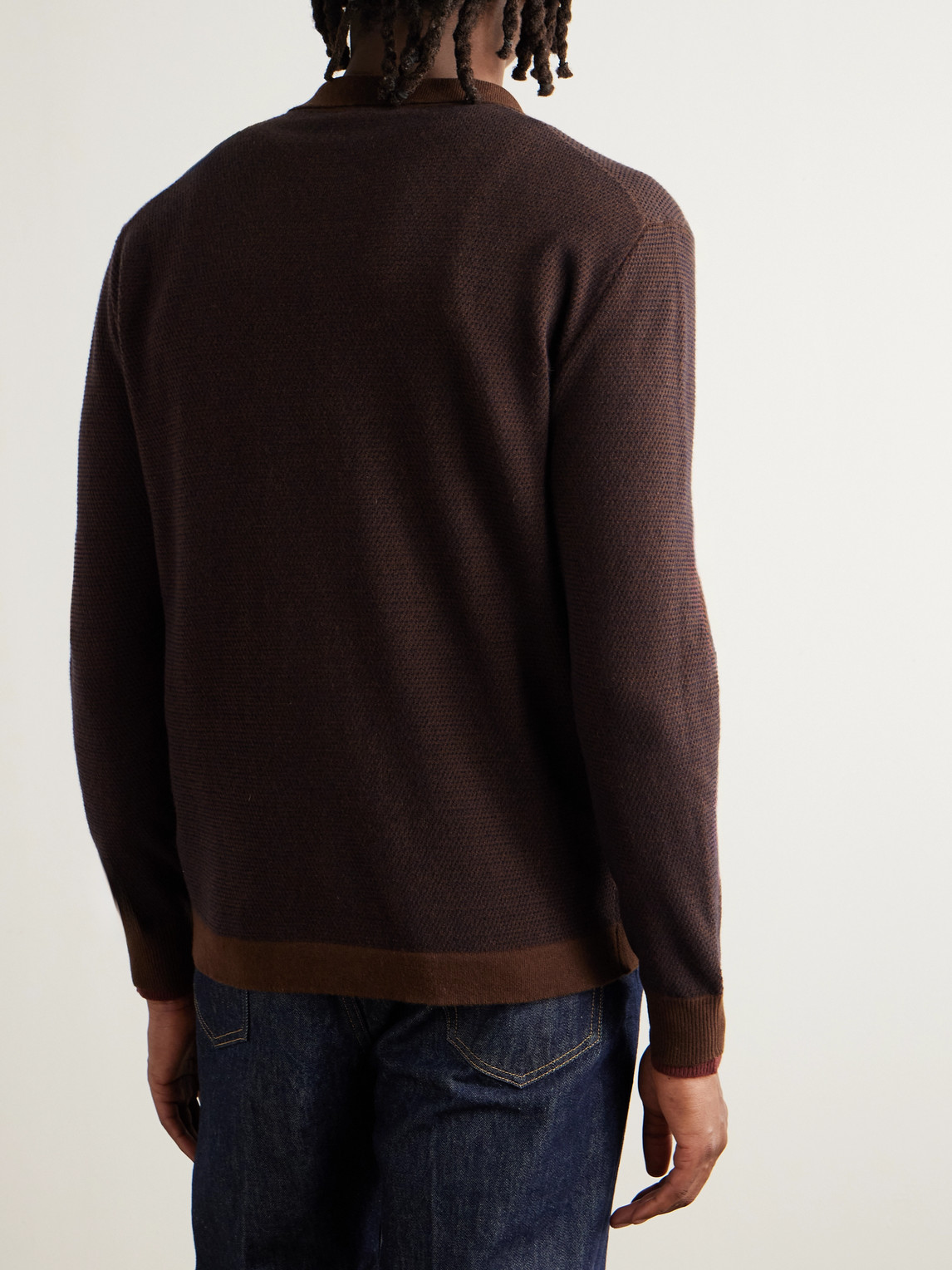 Altea Slim-fit Wool And Cashmere-blend Shirt In Brown