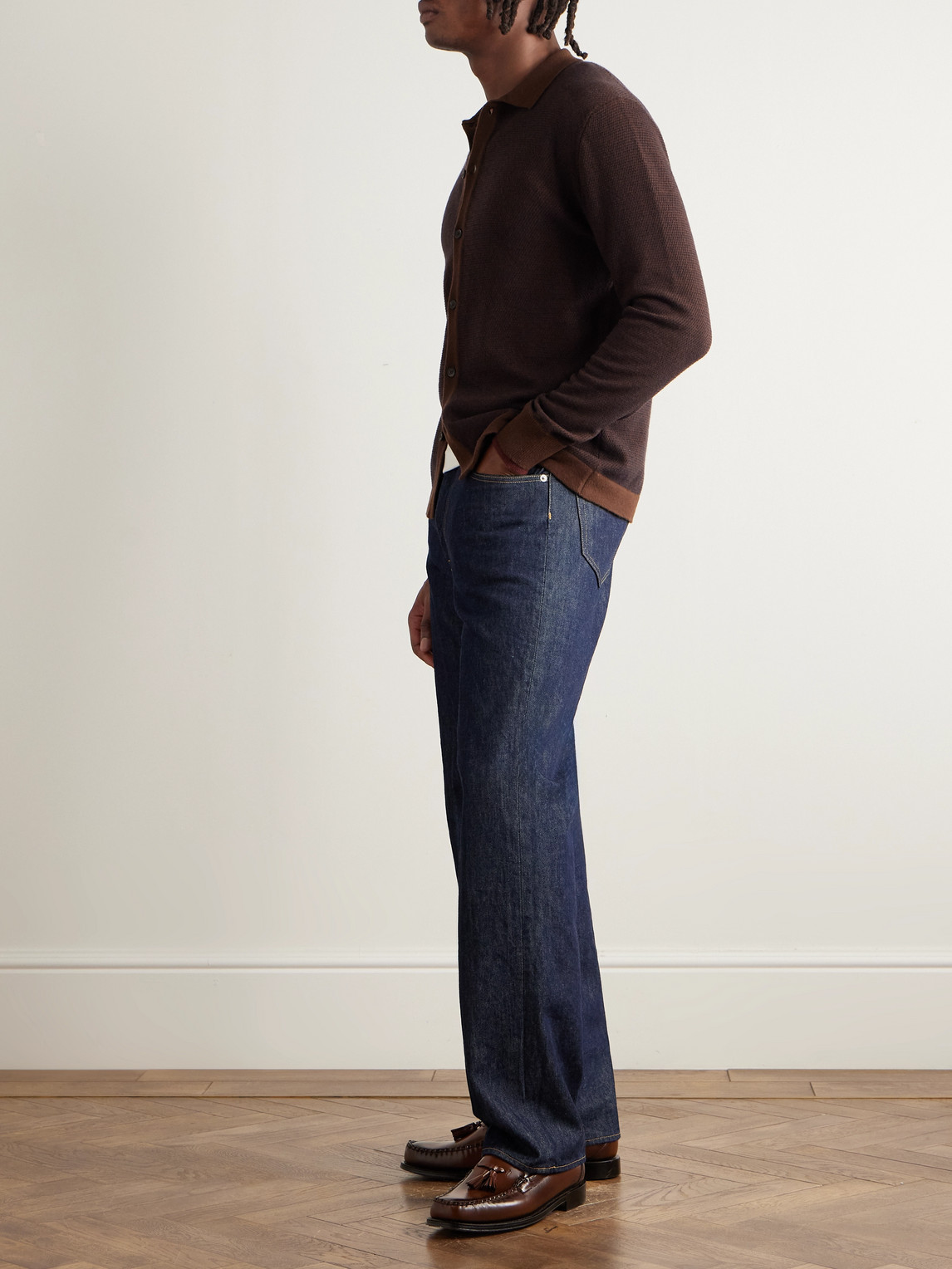 Altea Slim-fit Wool And Cashmere-blend Shirt In Brown