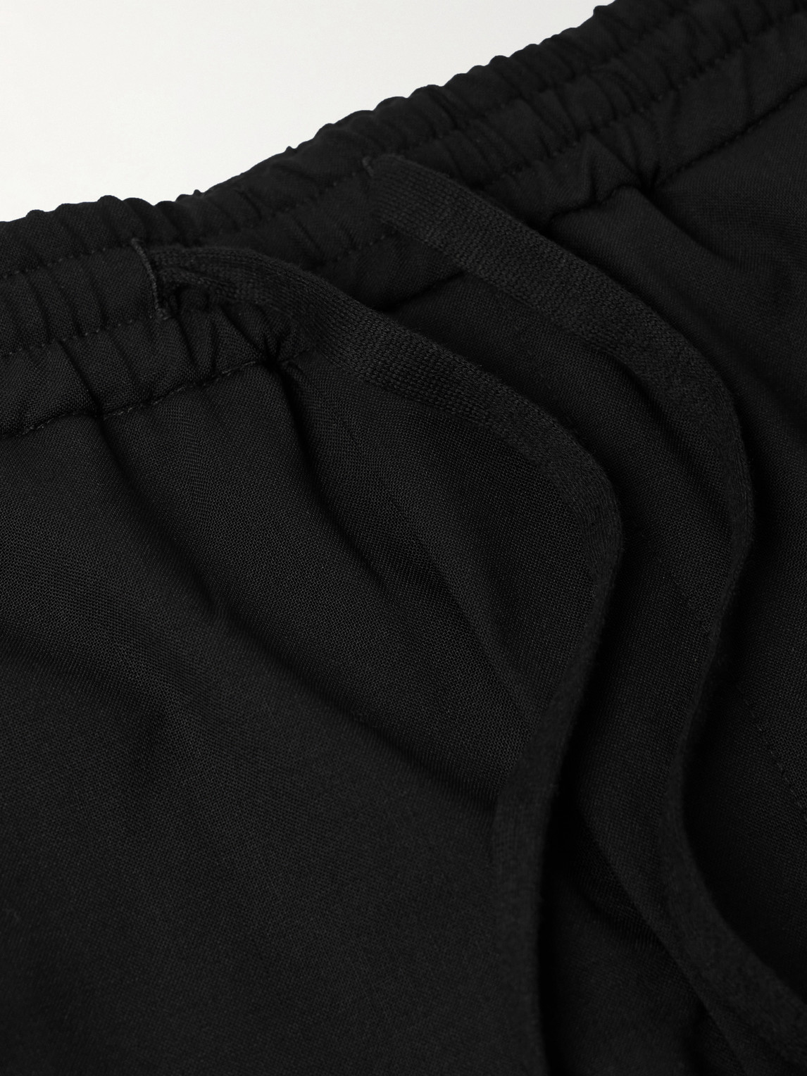 Altea Straight-leg Pleated Worsted Wool-blend Drawstring Trousers In Black