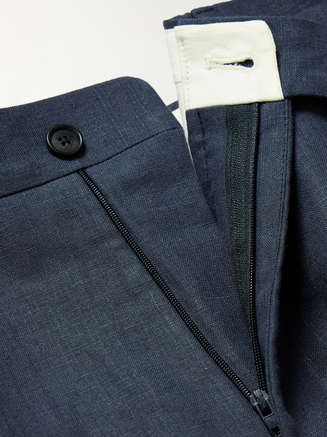 Straight-Leg Linen Suit Trousers