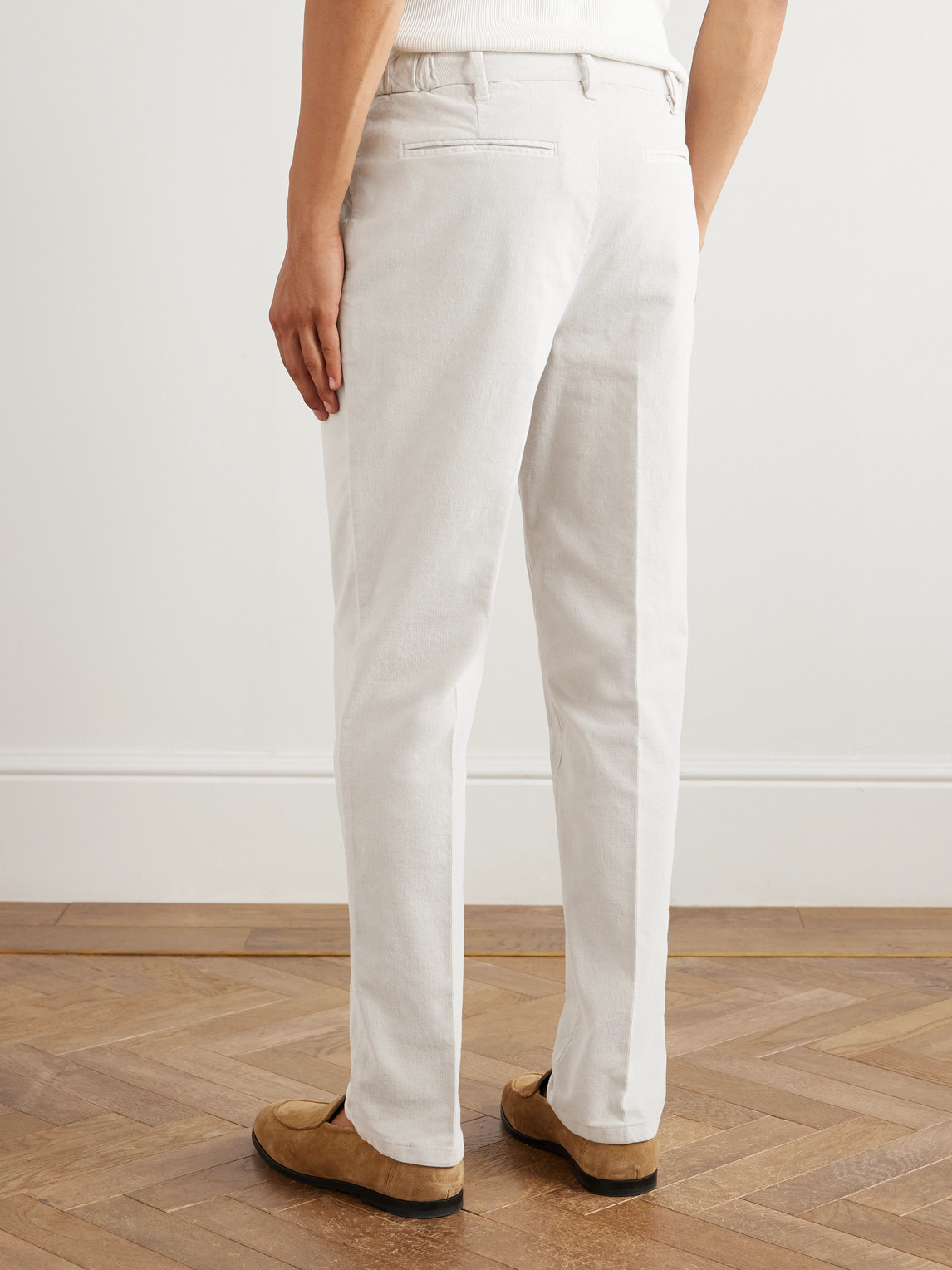Altea Tapered Cotton-blend Trousers In White