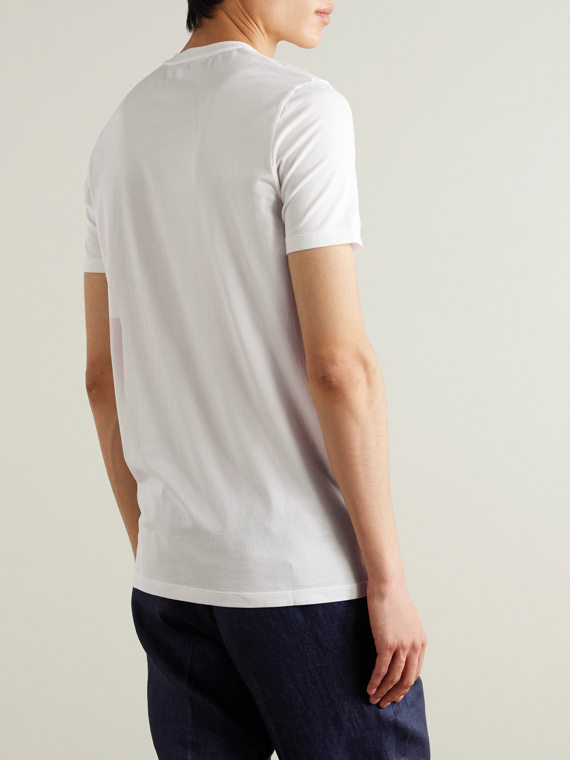 Altea Lewis Slim-fit Stretch-cotton Jersey T-shirt In White