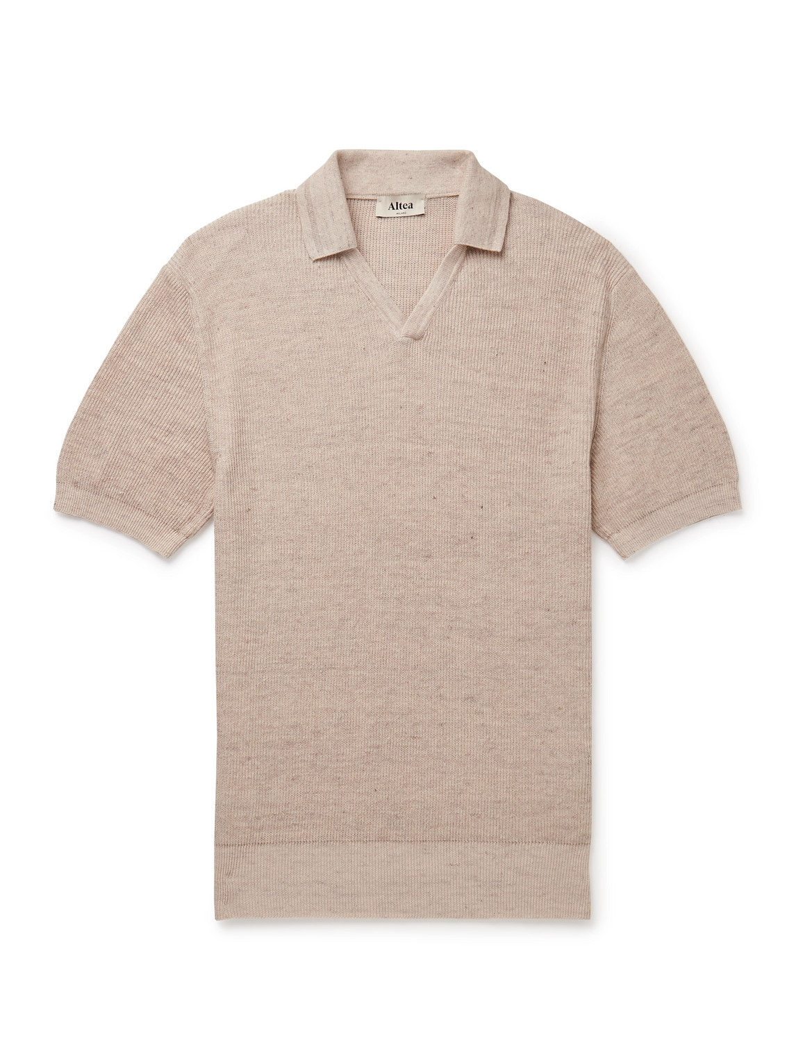 Slim-Fit Ribbed Linen and Cotton-Blend Polo Shirt