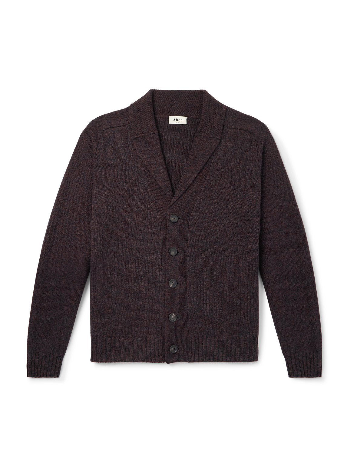 Altea Shawl-collar Wool And Cashmere-blend Cardigan In Burgundy