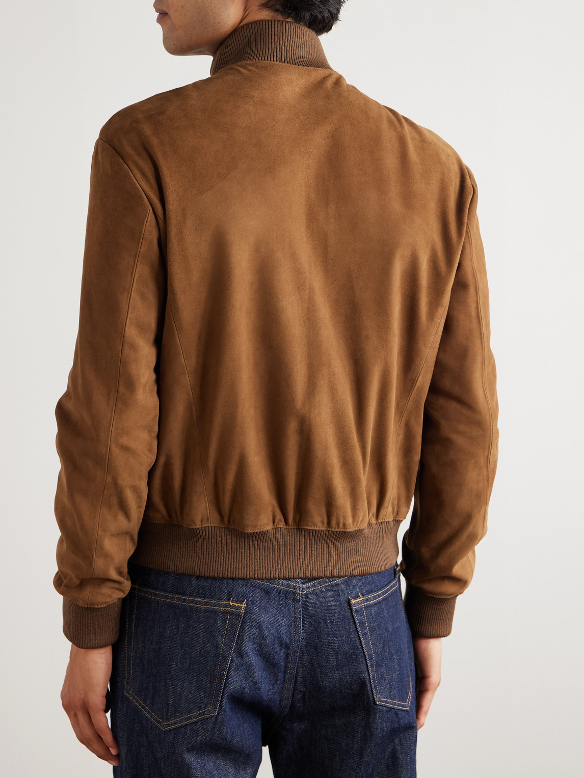Altea Suede Bomber Jacket In Brown