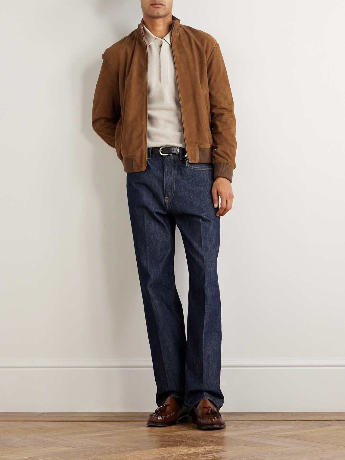 Altea Suede Bomber Jacket In Brown