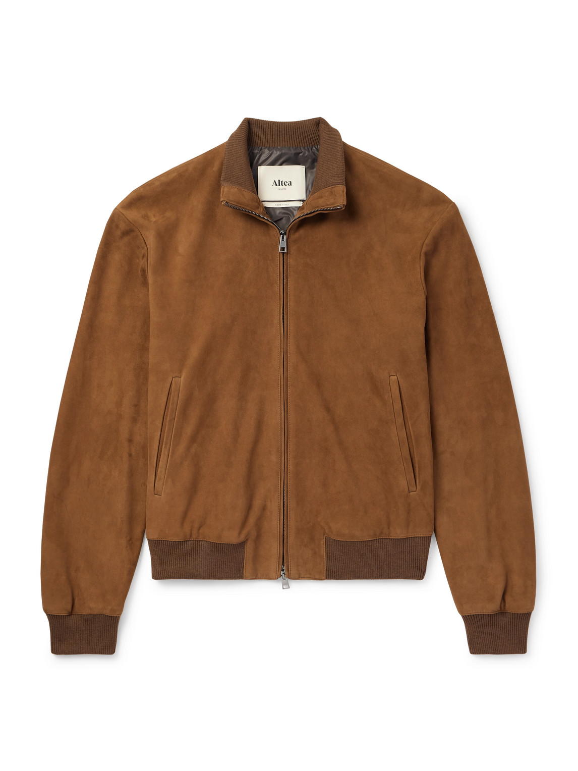 Altea Suede Bomber Jacket In Brown
