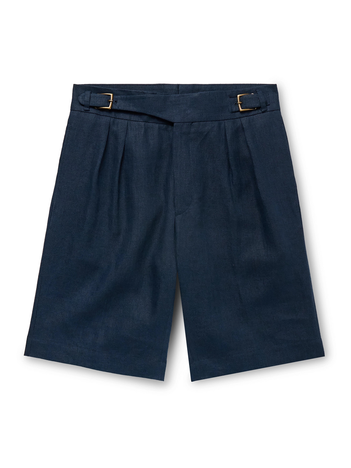 Gurkha Straight-Leg Pleated Linen Shorts