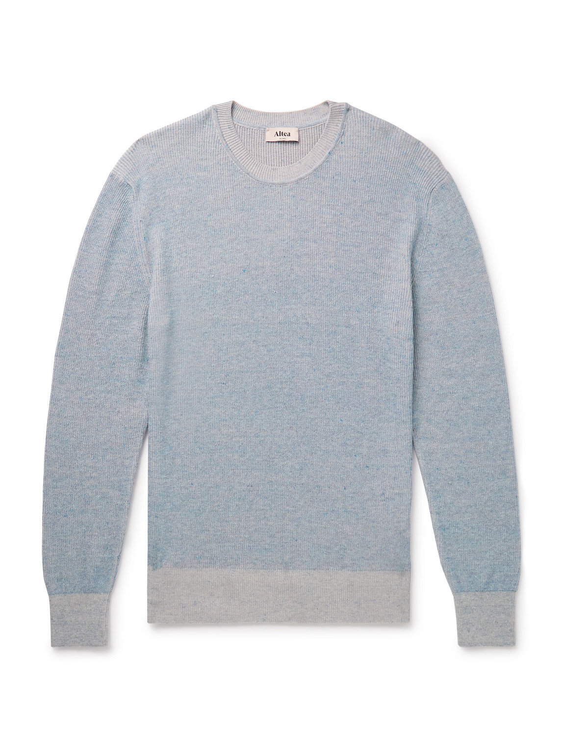 Altea Slim-fit Ribbed Linen And Cotton-blend Sweater In Blue