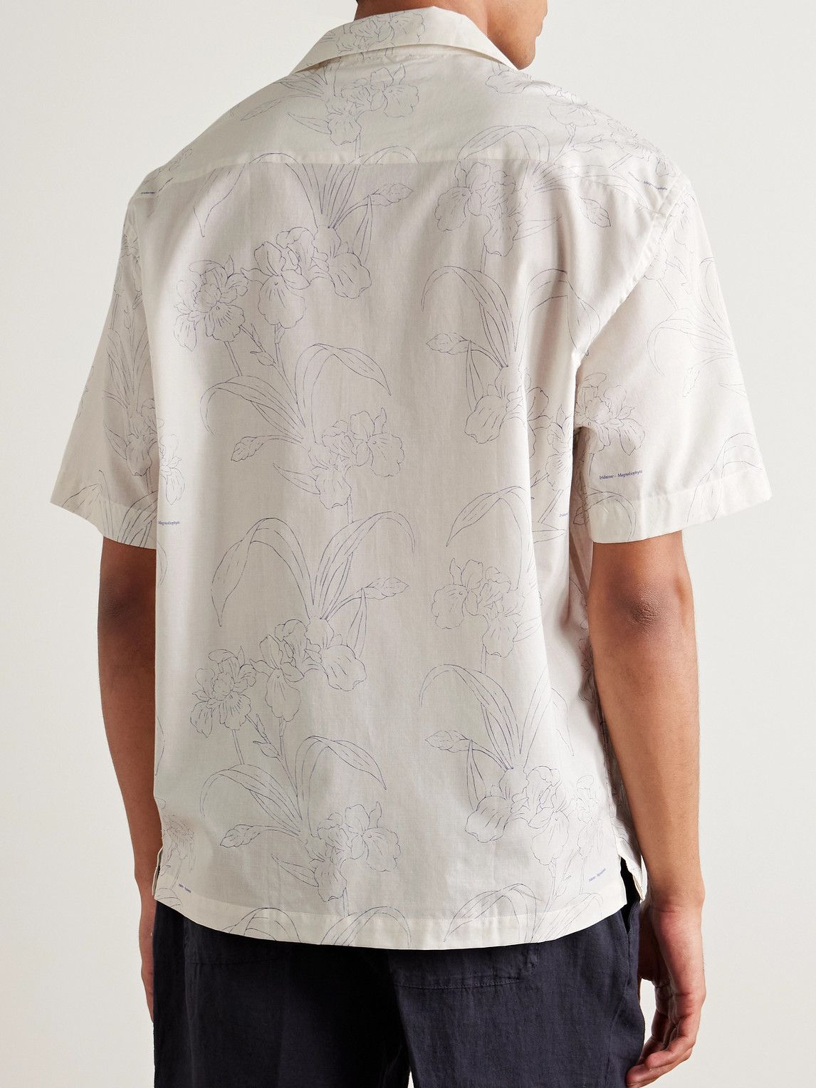 Altea Bart Slim-fit Convertible-collar Floral-print Cotton-voile Shirt In Neutrals