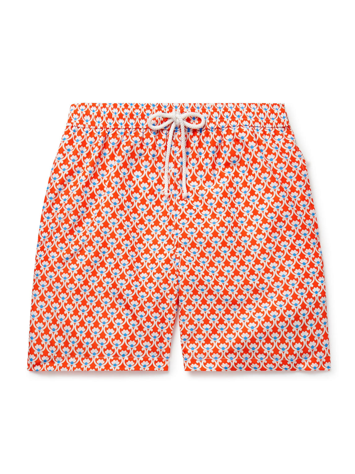 Slim-Fit Straight-Leg Mid-Length Printed Swim Shorts