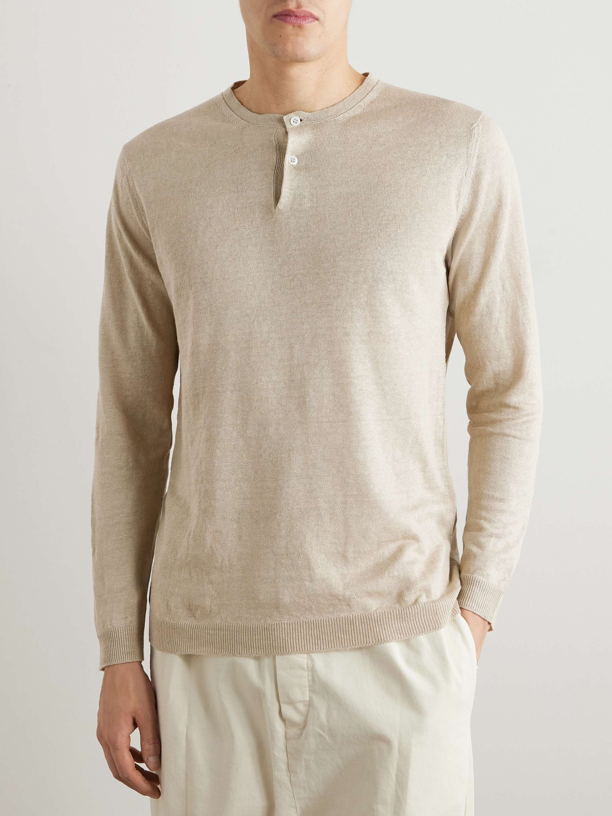 ANDERSON & SHEPPARD Linen Henley T-Shirt