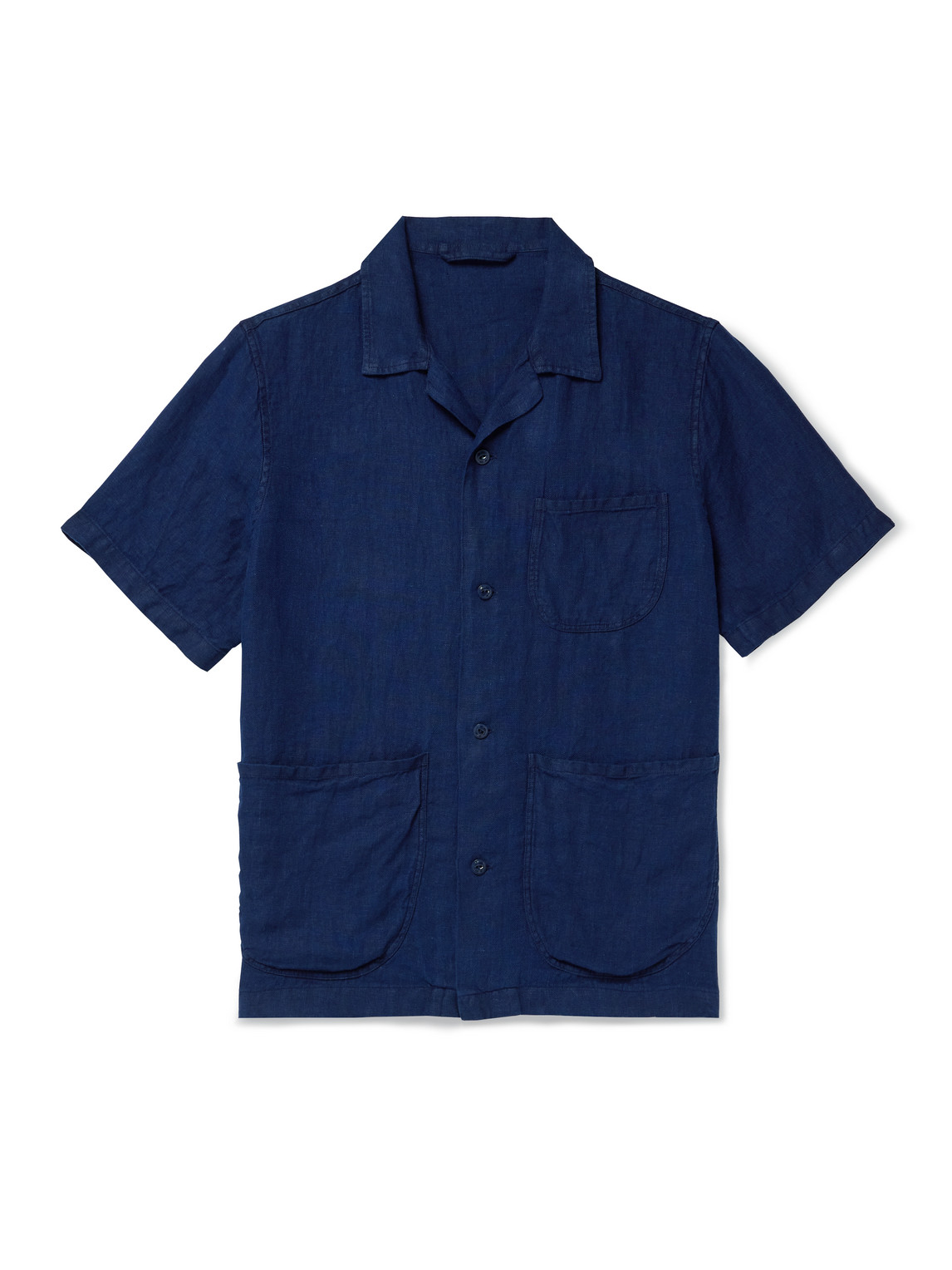Camp-Collar Linen Shirt