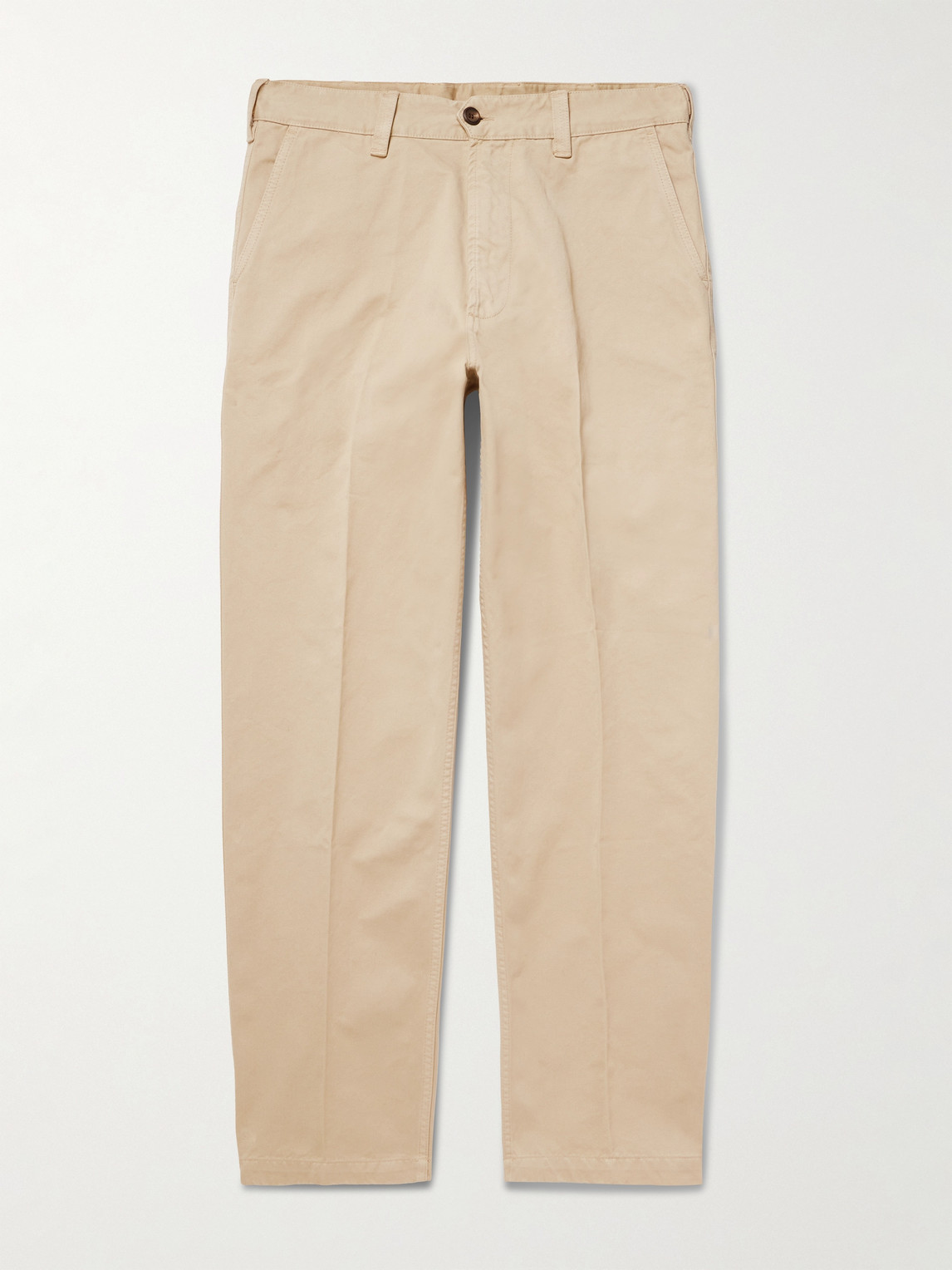Drake’s – Straight-Leg Peached Cotton-Twill Trousers