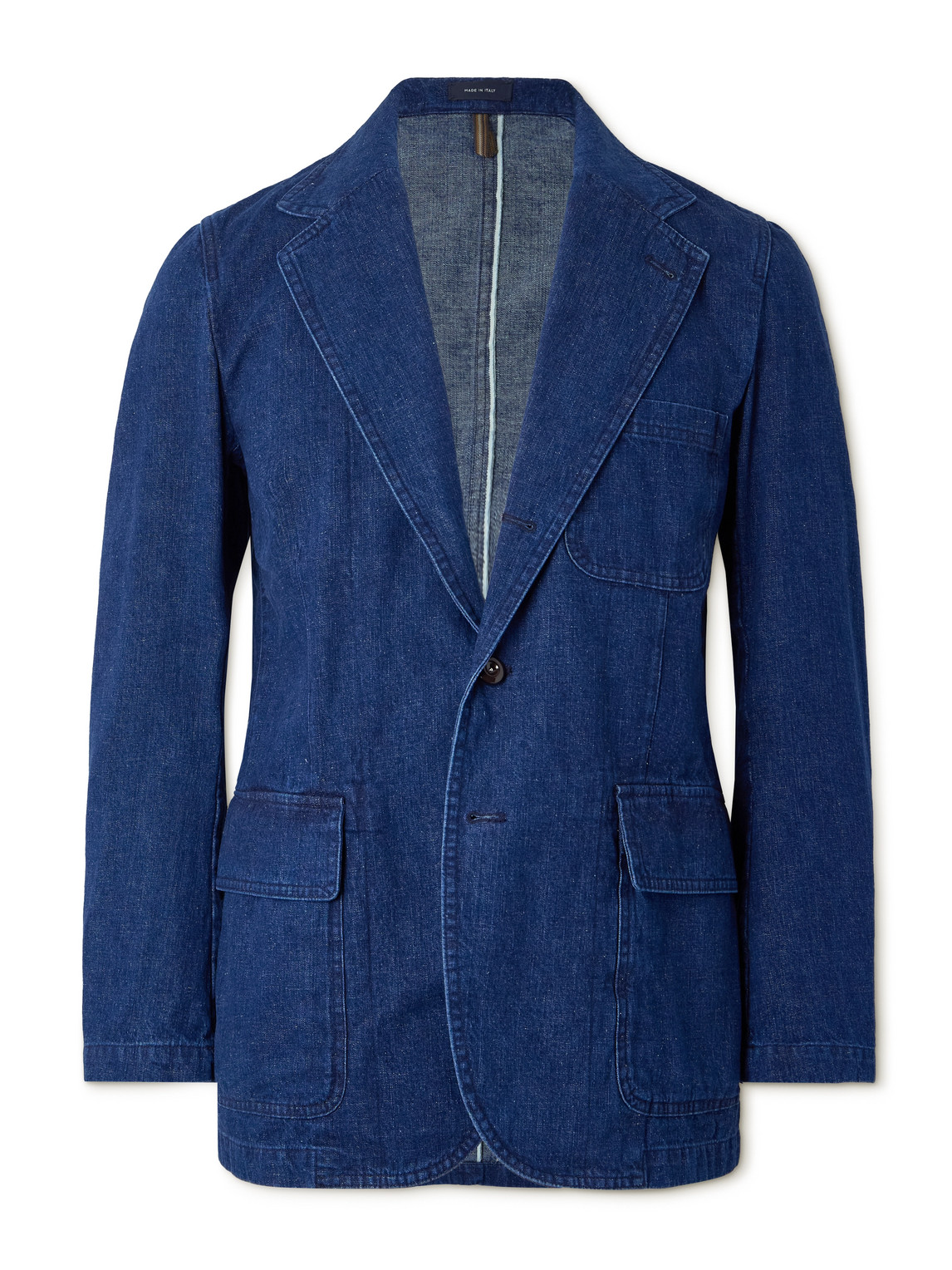 Drake's Miki Denim Blazer In Blue