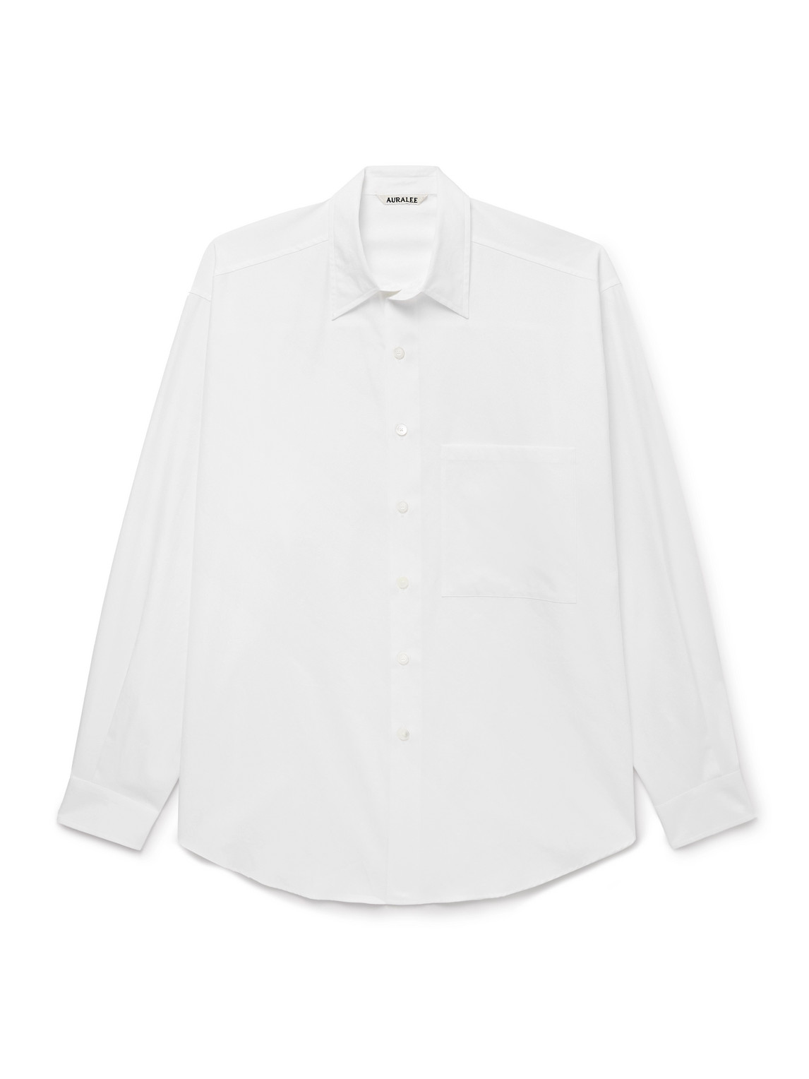 Auralee White Washed Finx Twill Big Shirt In White