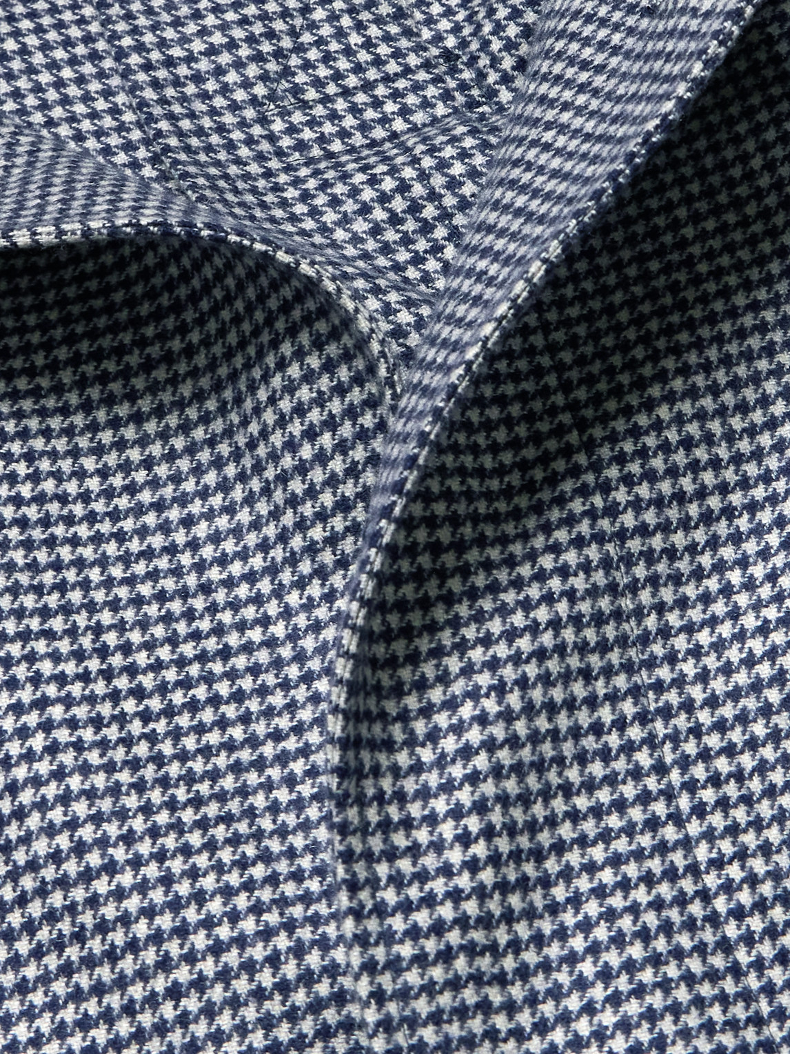 Dunhill Belted Houndstooth Cashmere Coat In White