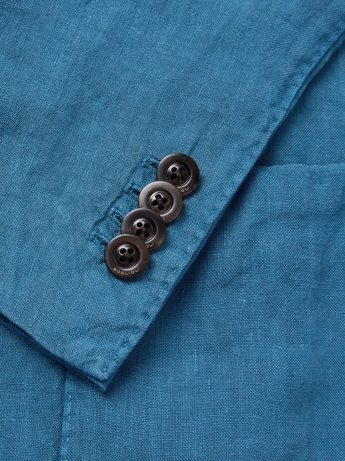 Boglioli Unstructured Linen Suit Jacket In Blue