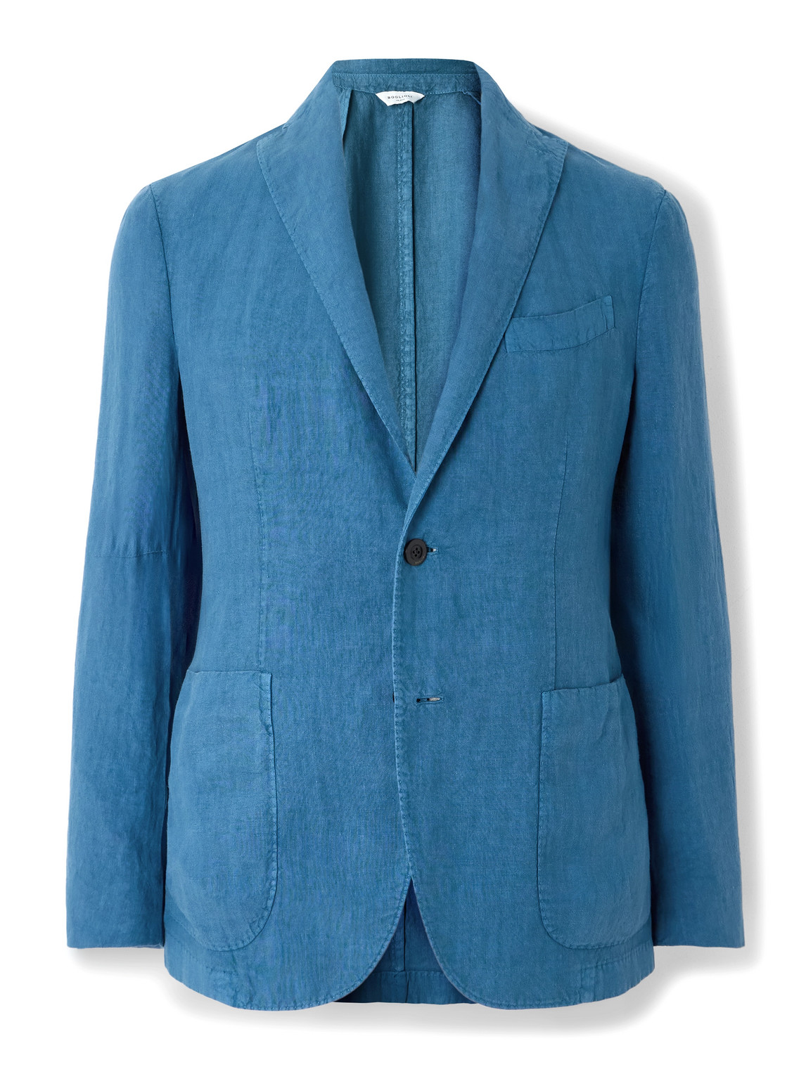 Boglioli Unstructured Linen Suit Jacket In Blue