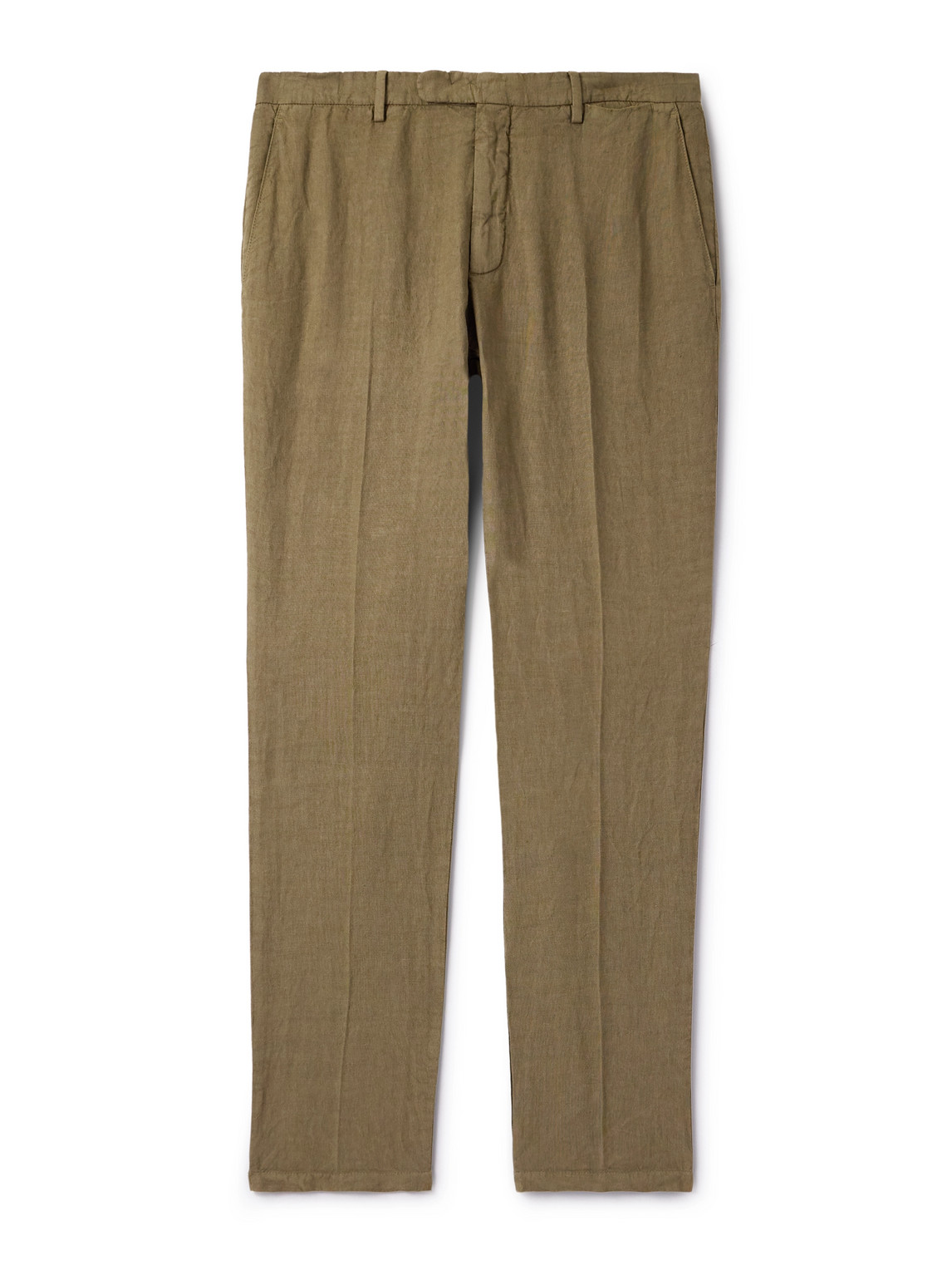 Slim-Fit Straight-Leg Linen Suit Trousers