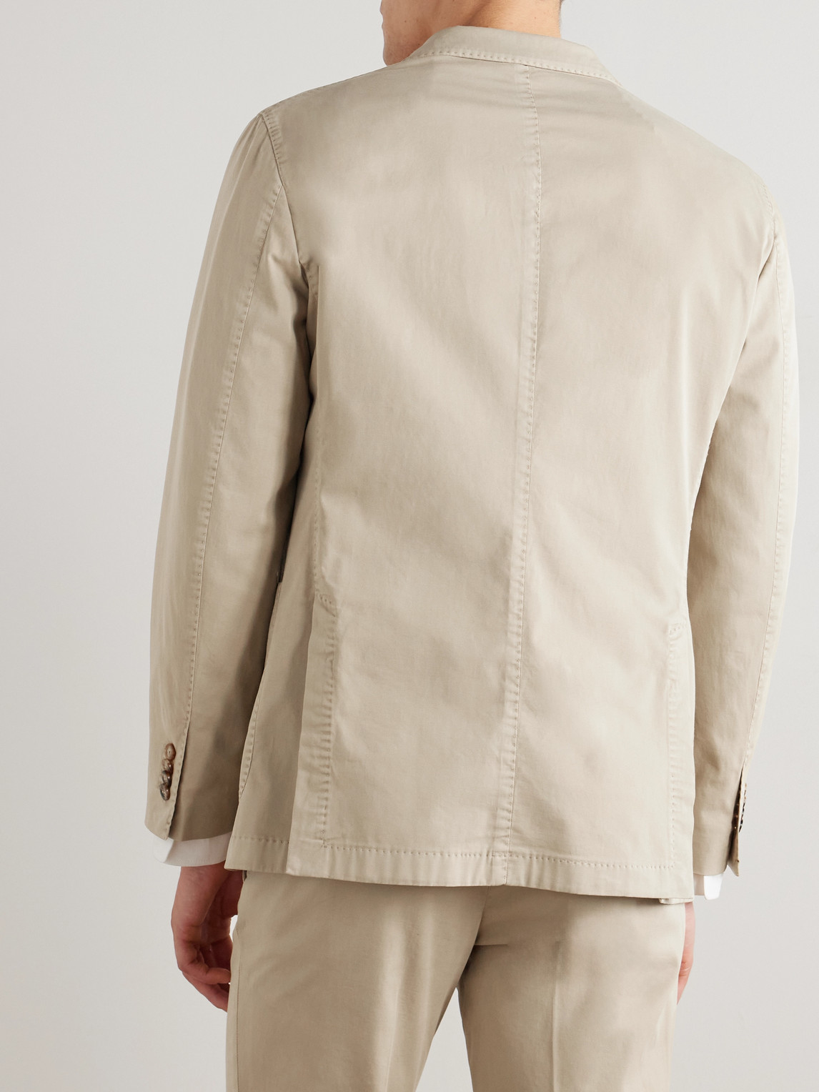 Boglioli Cotton-blend Twill Suit Jacket In Neutral