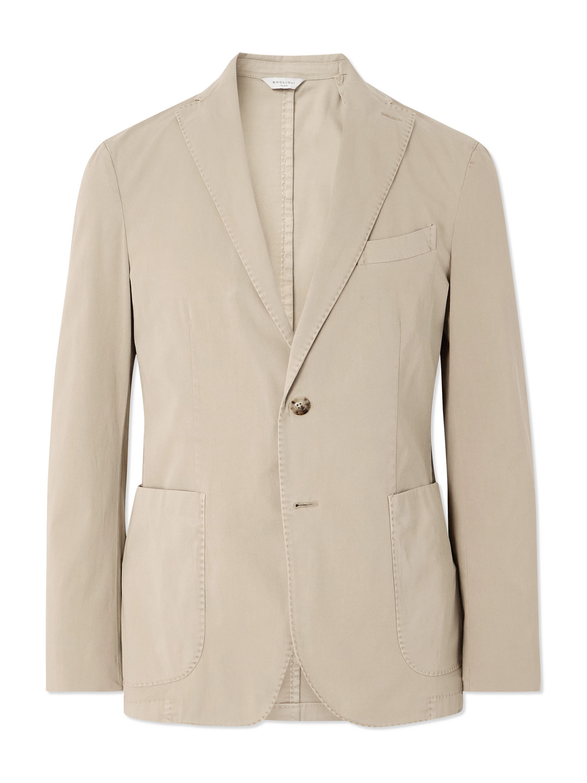 Boglioli Cotton-blend Twill Suit Jacket In Neutral