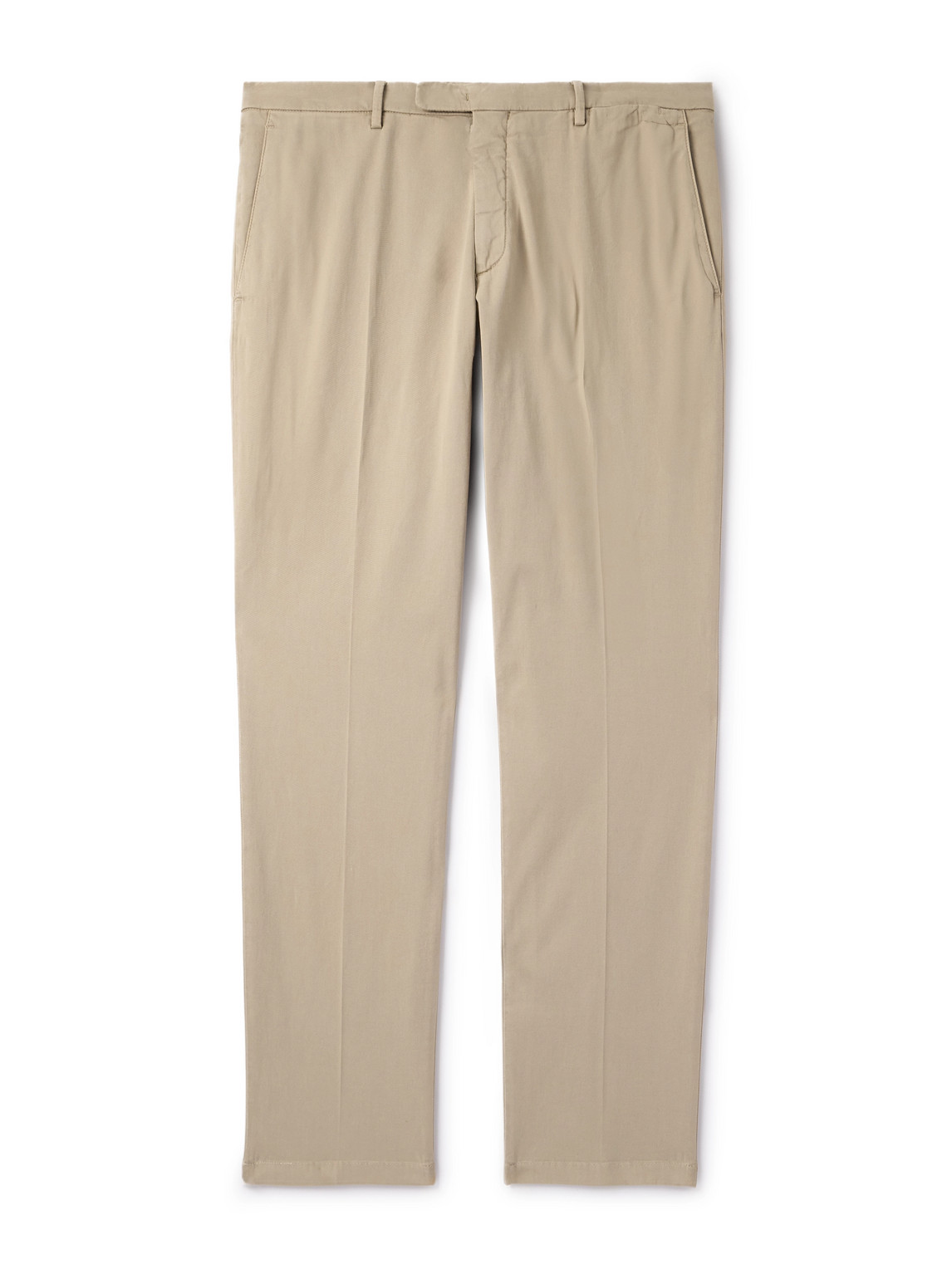 Slim-Fit Straight-Leg Stretch-Cotton Suit Trousers