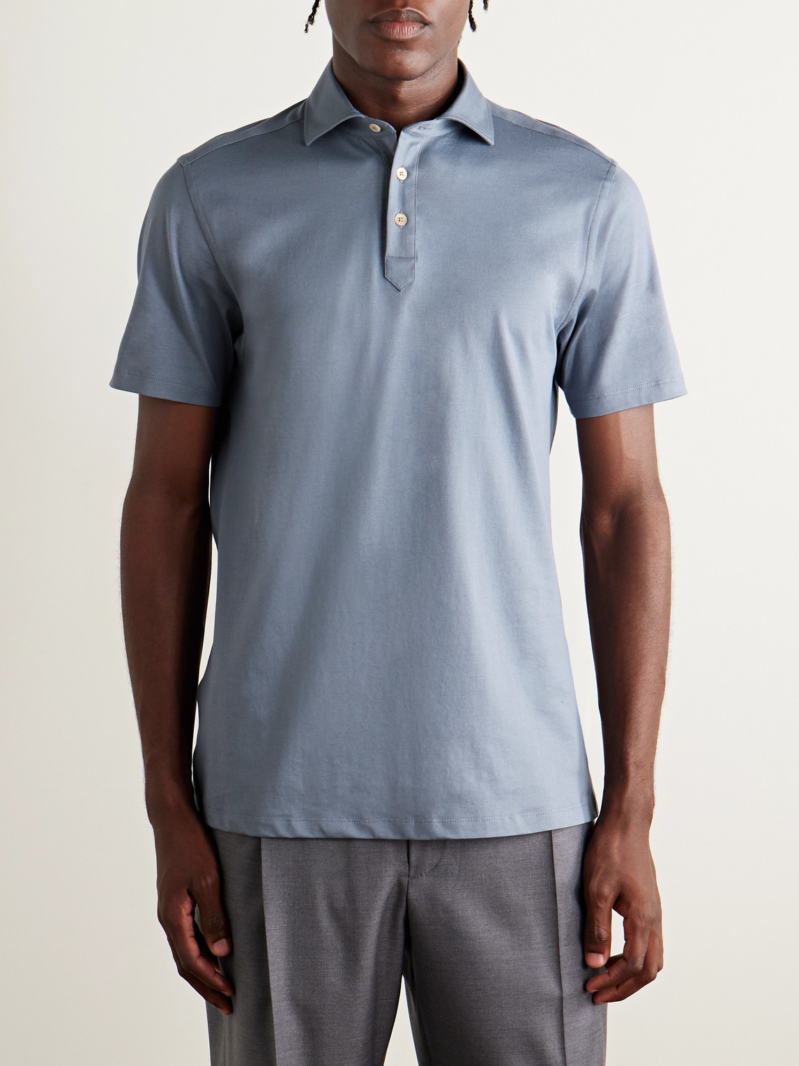 Boglioli Cotton-jersey Polo Shirt In Blue