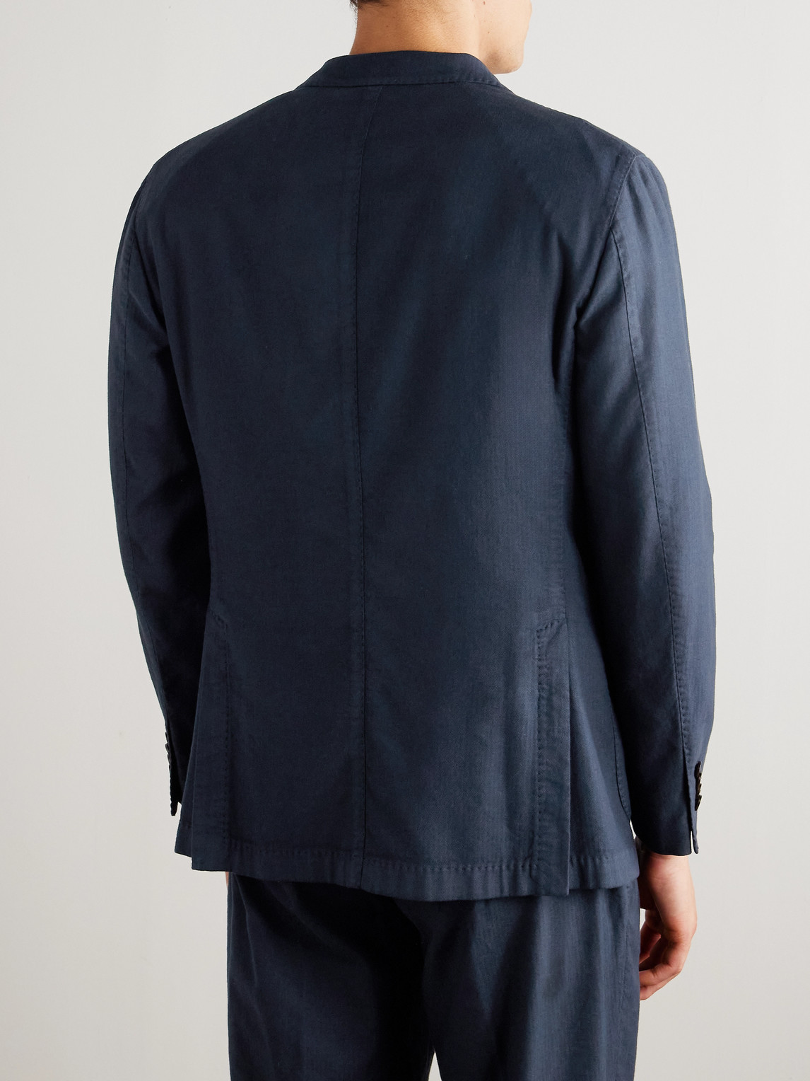 Boglioli Linen-blend Blazer In Blue