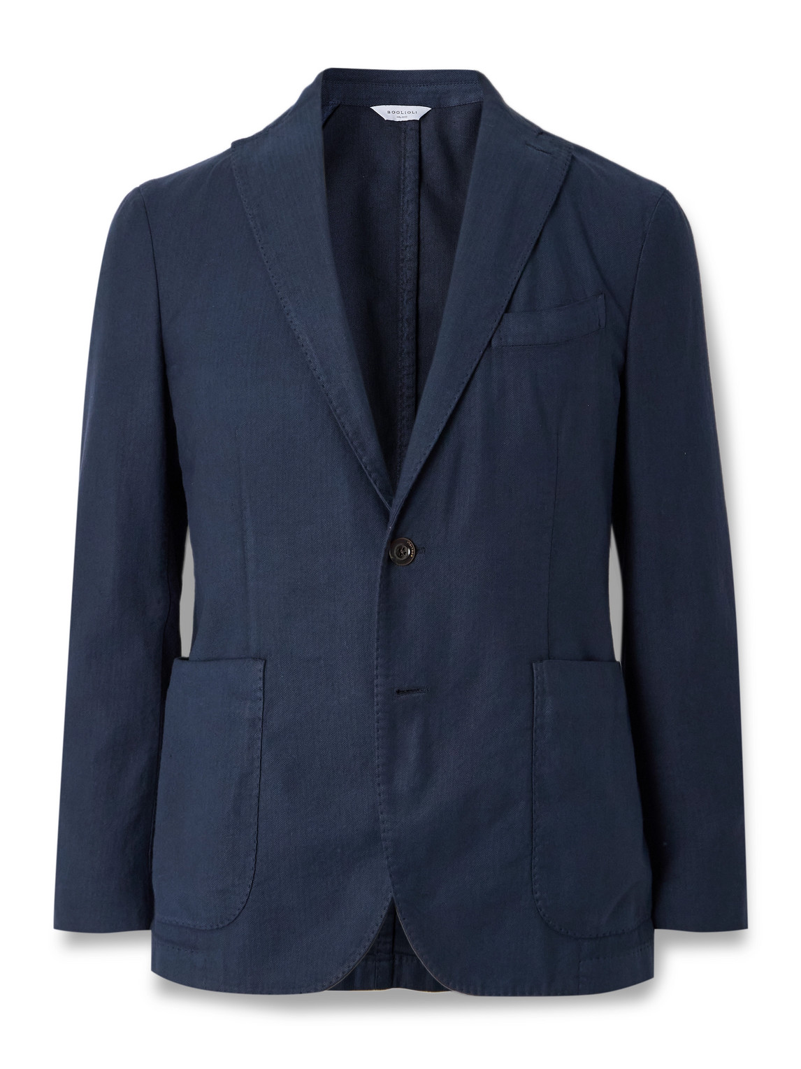 Boglioli Linen-blend Blazer In Blue