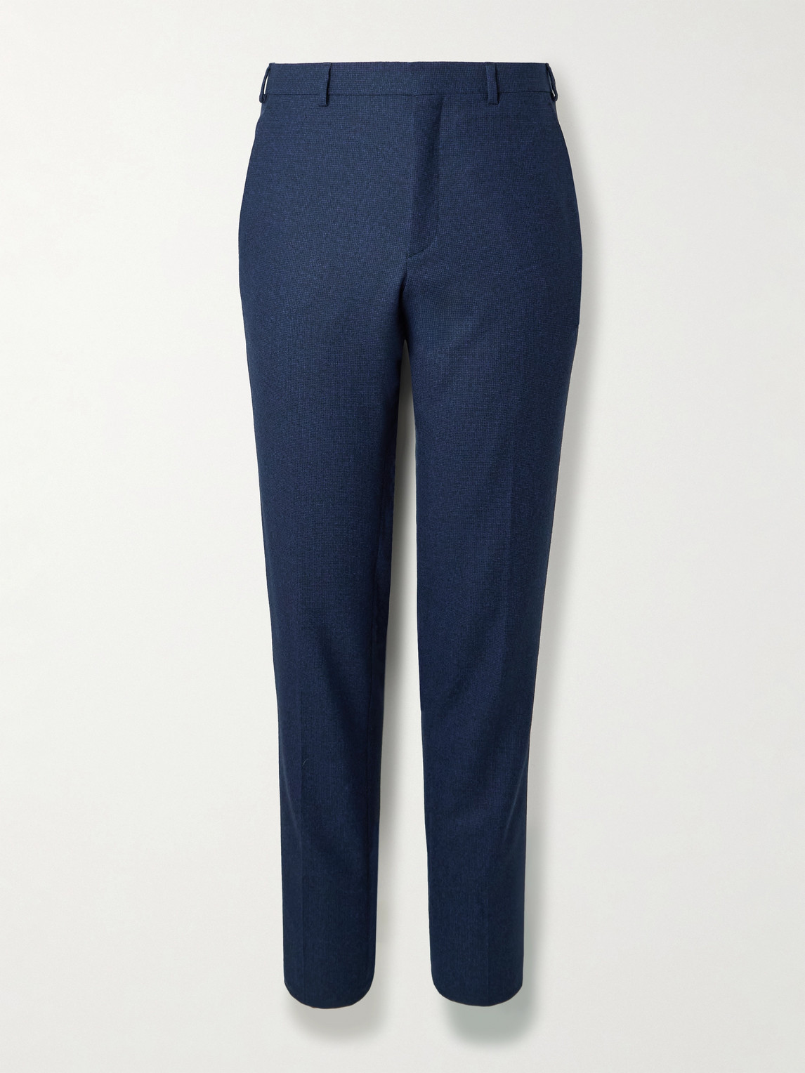 Tapered Checked Wool Suit Trousers